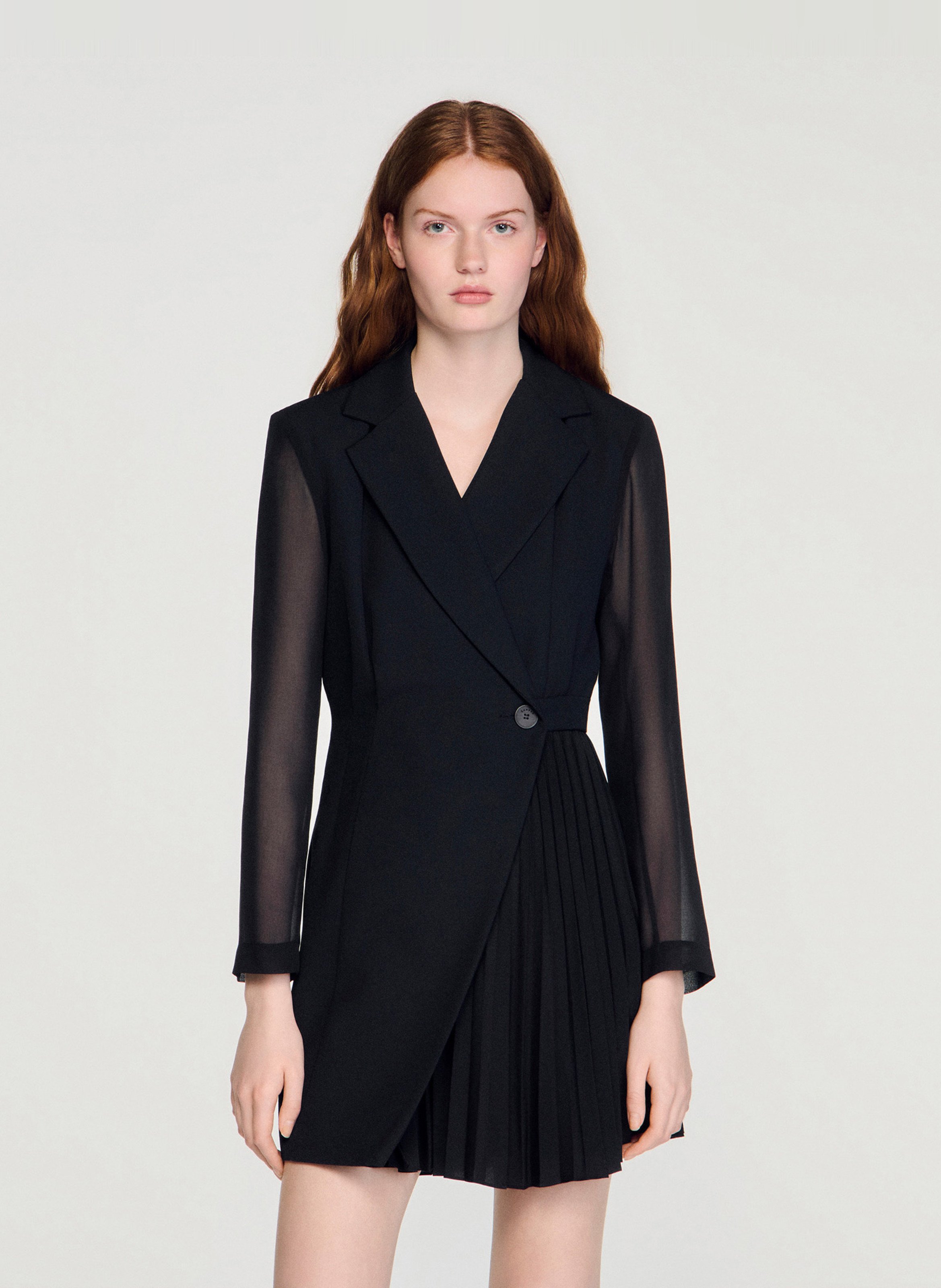 Robe courte col tailleur SANDRO Noir