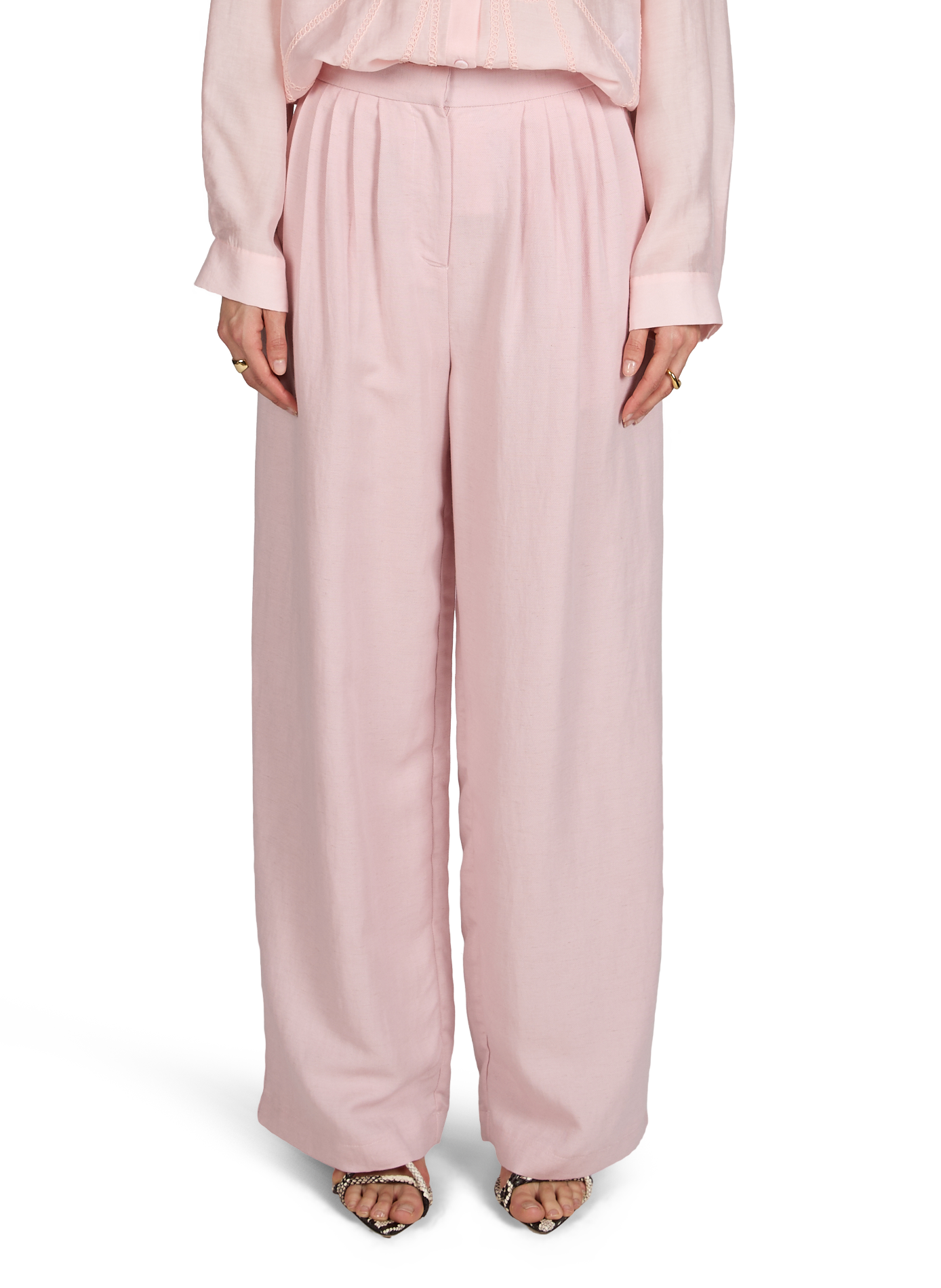 Pantalon ample uni OBJECT Rose
