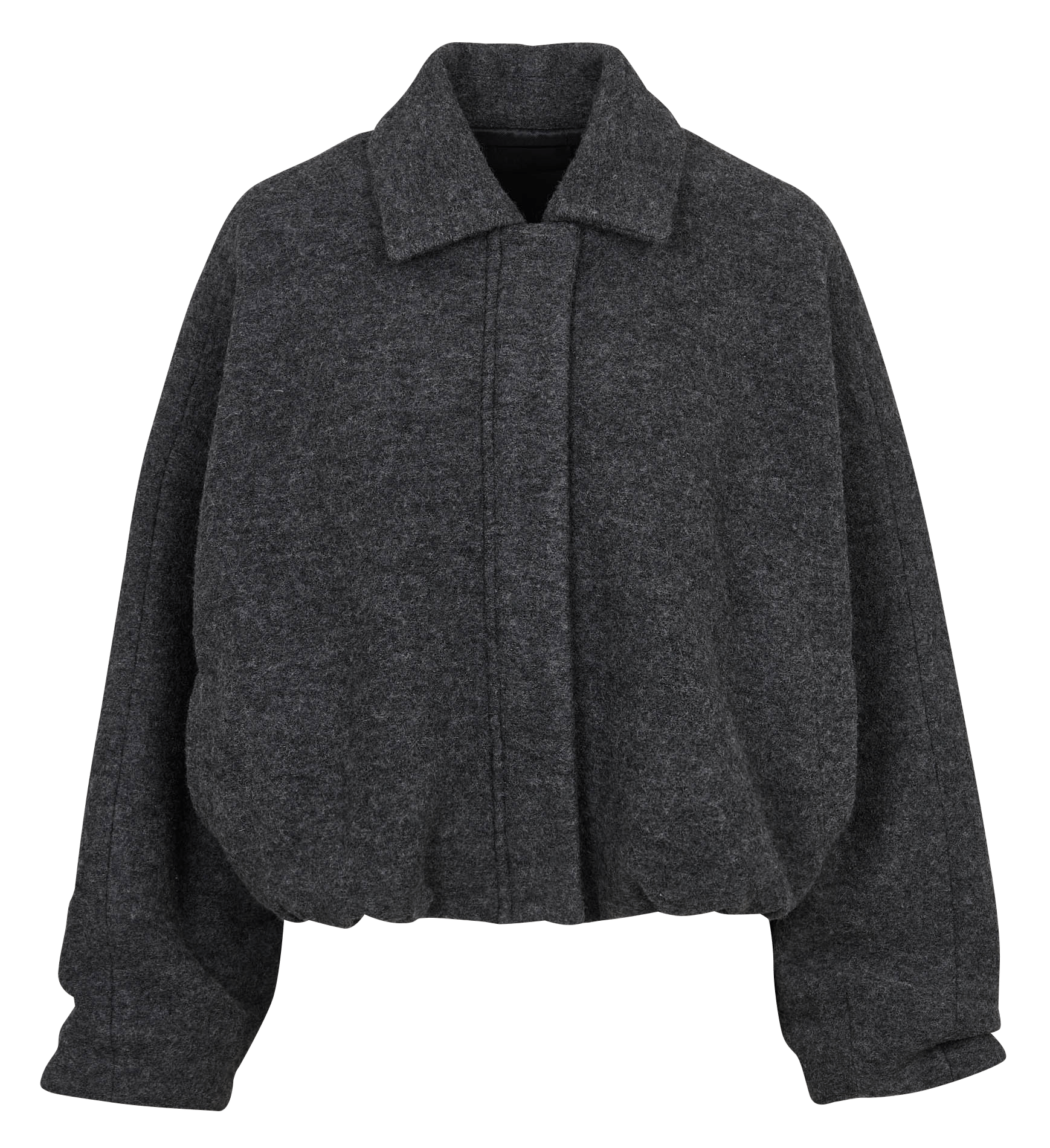 Veste oversize col classique en laine IKKS Gris