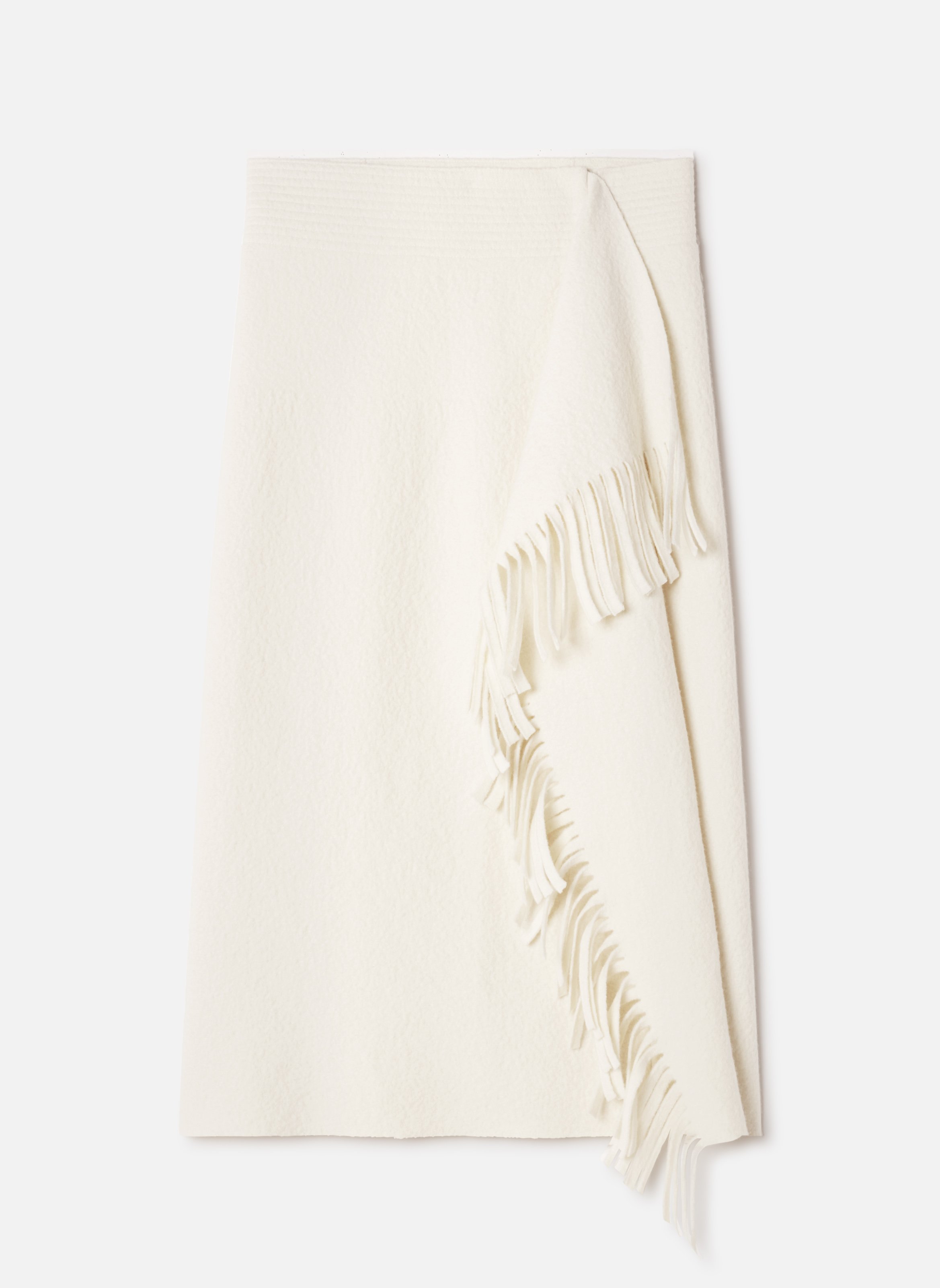Jupe à franges en maille de coton LANVIN Blanc