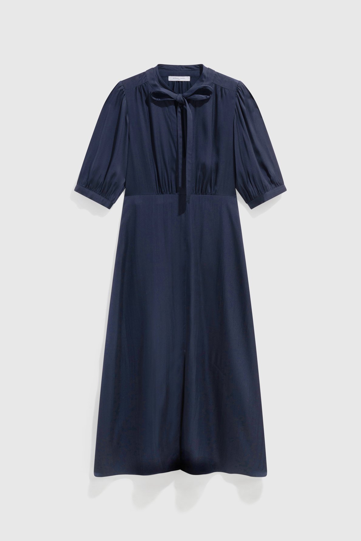 Robe midi cintrée en satin - chani GERARD DAREL Bleu
