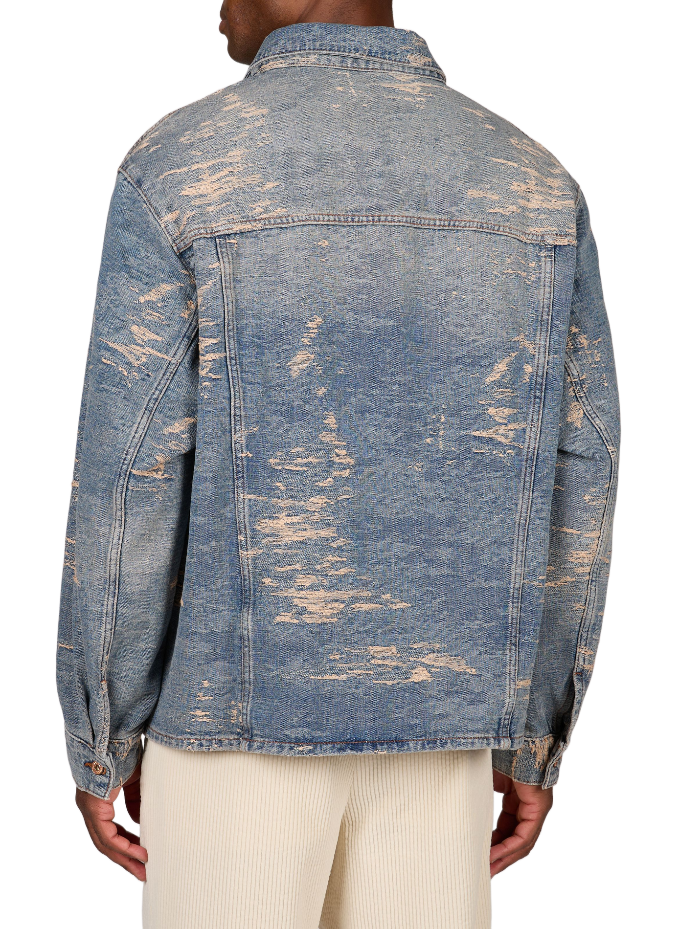 Rechte jeansjack van katoen EMPORIO ARMANI Blauw