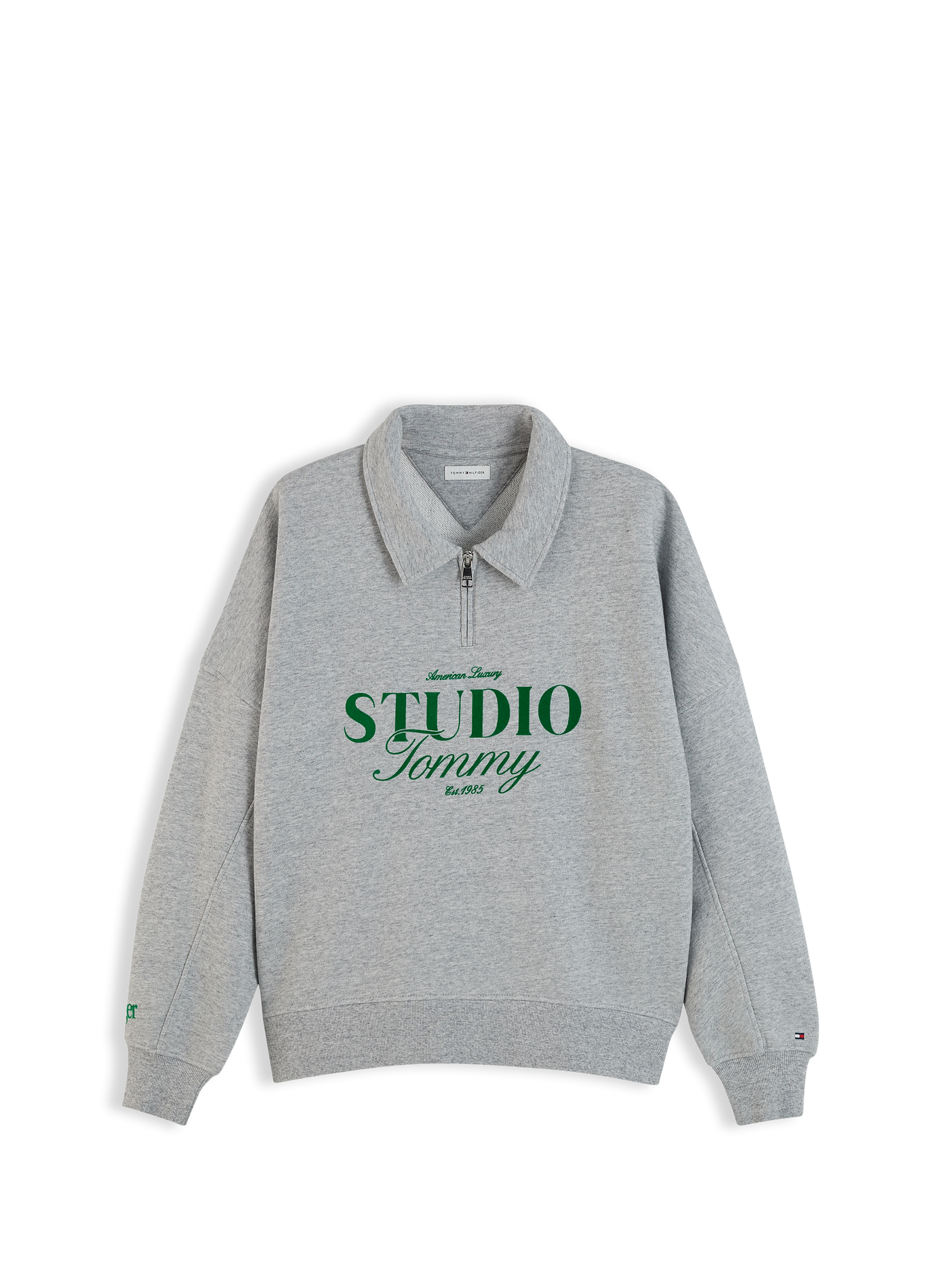 Sweat ample à col polo en coton TOMMY HILFIGER Grau