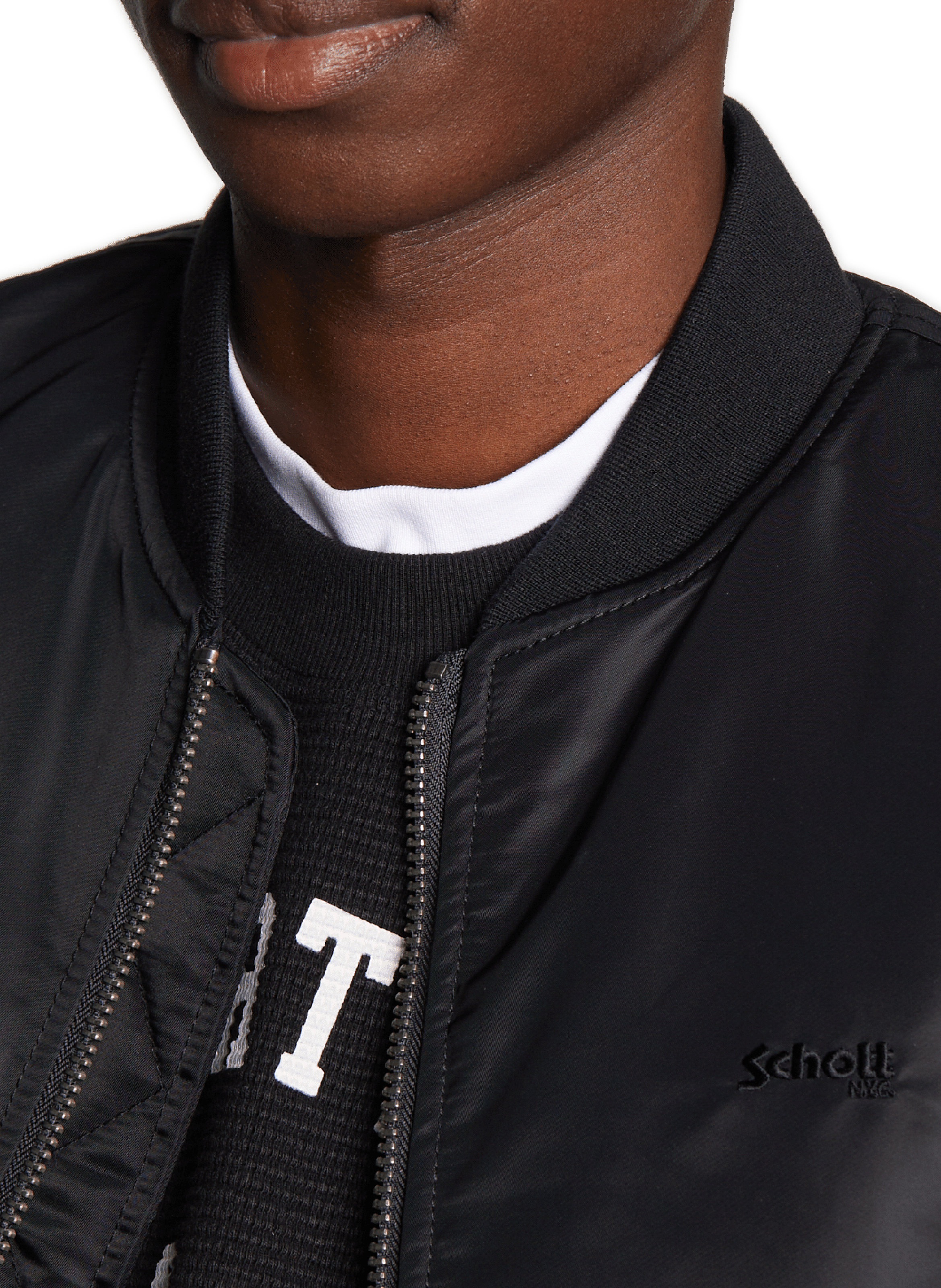 Logo-Bomberjacke SCHOTT Schwarz