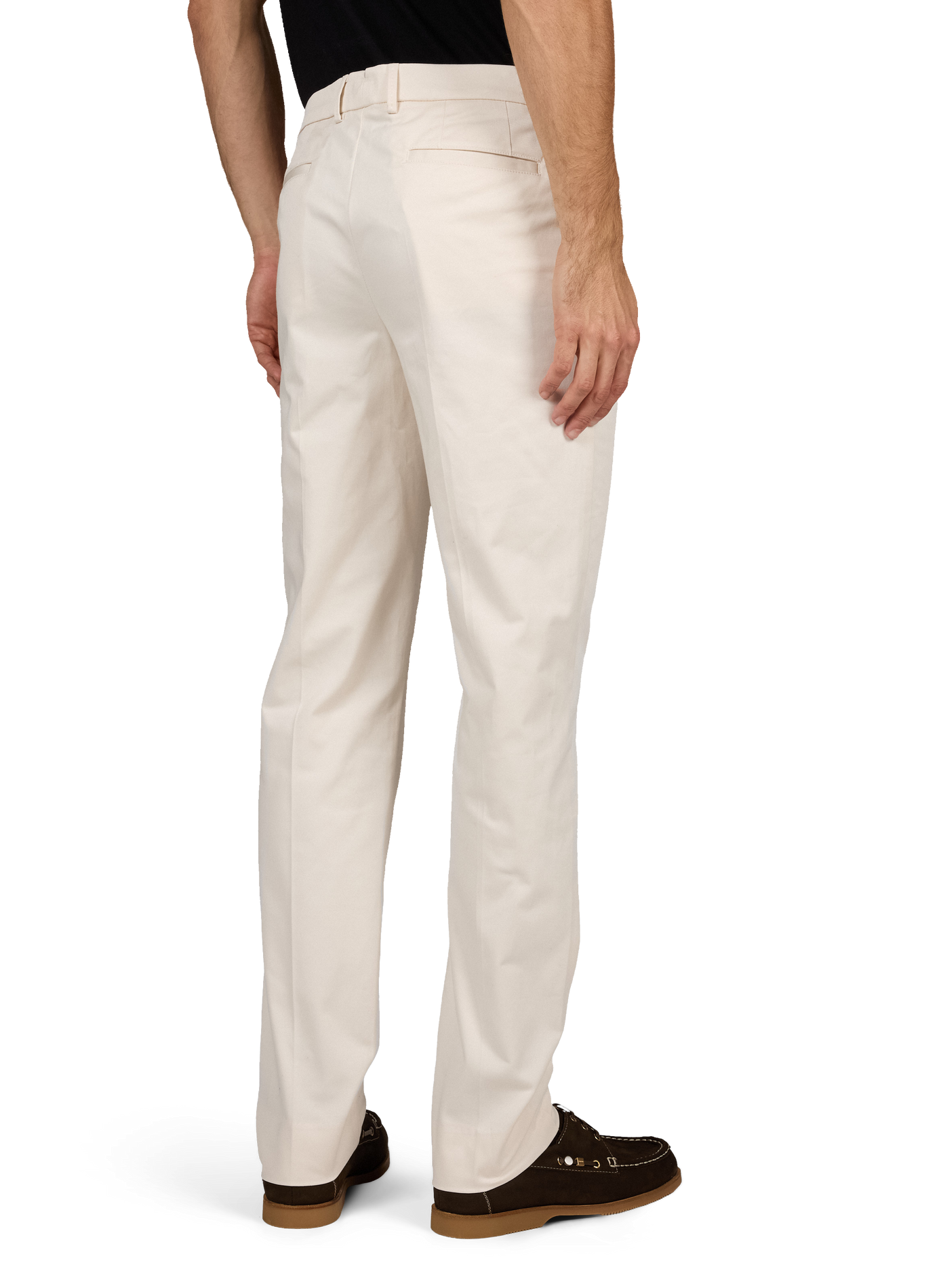 Straight cotton-blend trousers AURELIEN Beige
