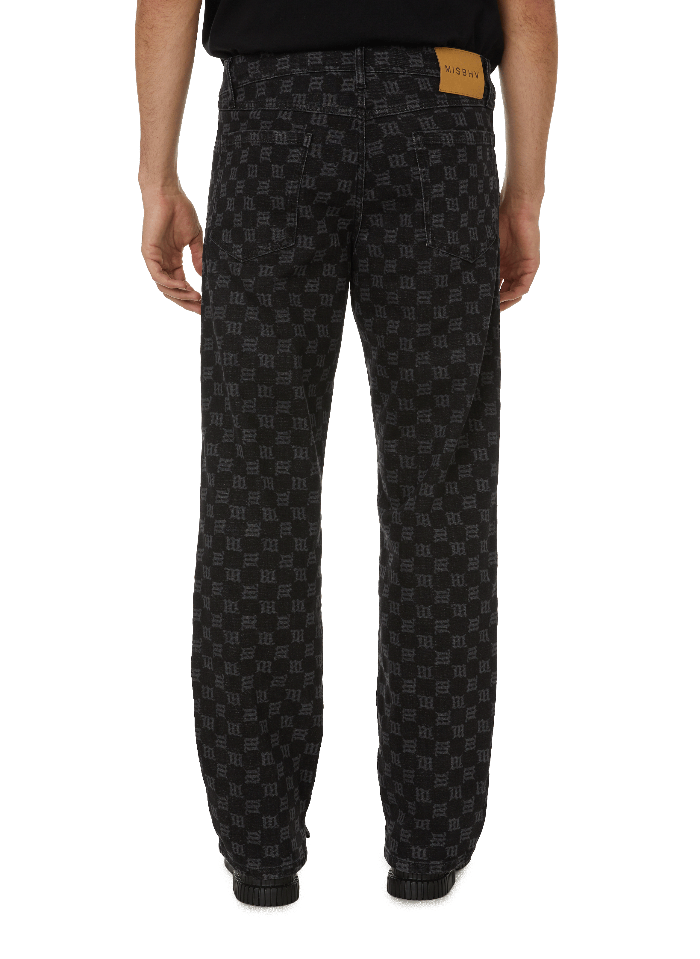 Straight-cut monogram jeans MISBHV Black