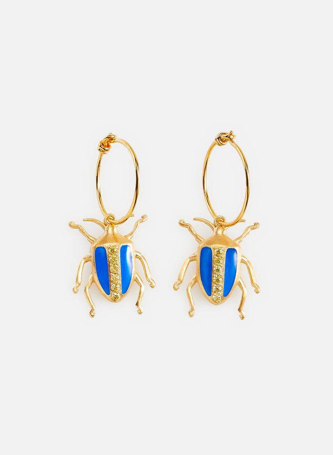 Beetle pendant earrings EYE M - ILEANA MAKRI