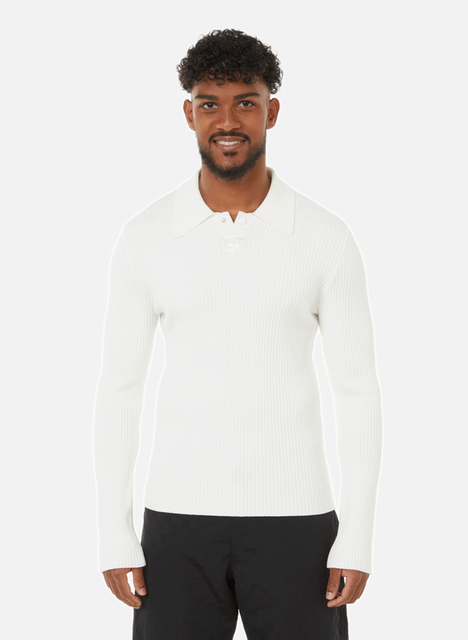 Long-sleeved ribbed polo shirt COURRÈGES