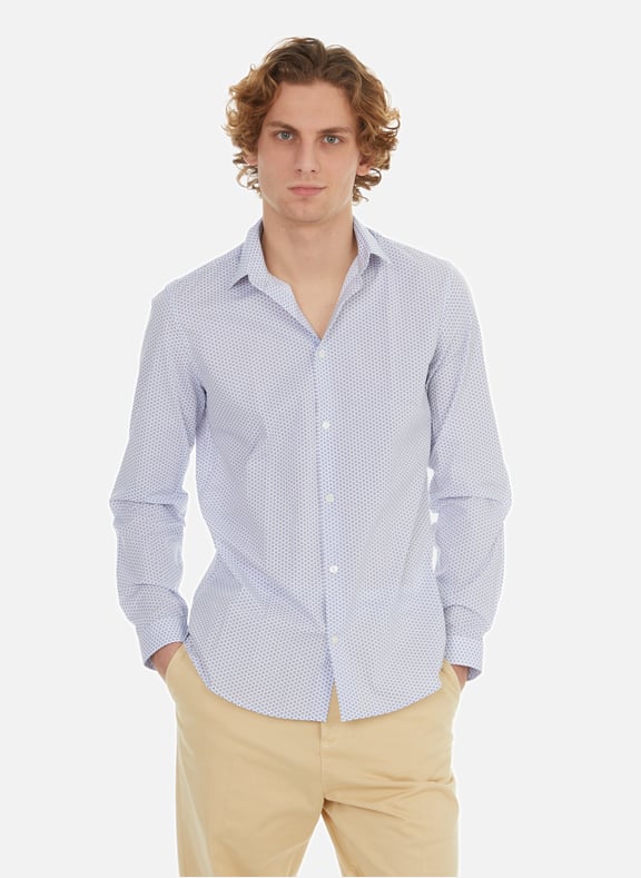 Printed cotton shirt Blue by AU PRINTEMPS PARIS AU PRINTEMPS PARIS Printed cotton shirt Blue