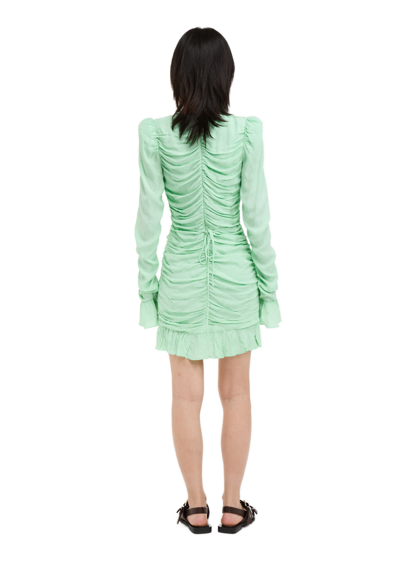 Robe courte froncée  ROTATE Vert