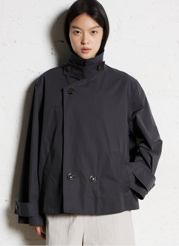 Veste droite col classique en coton donovan Gris by SOEUR SOEUR Veste droite col classique en coton donovan Gris