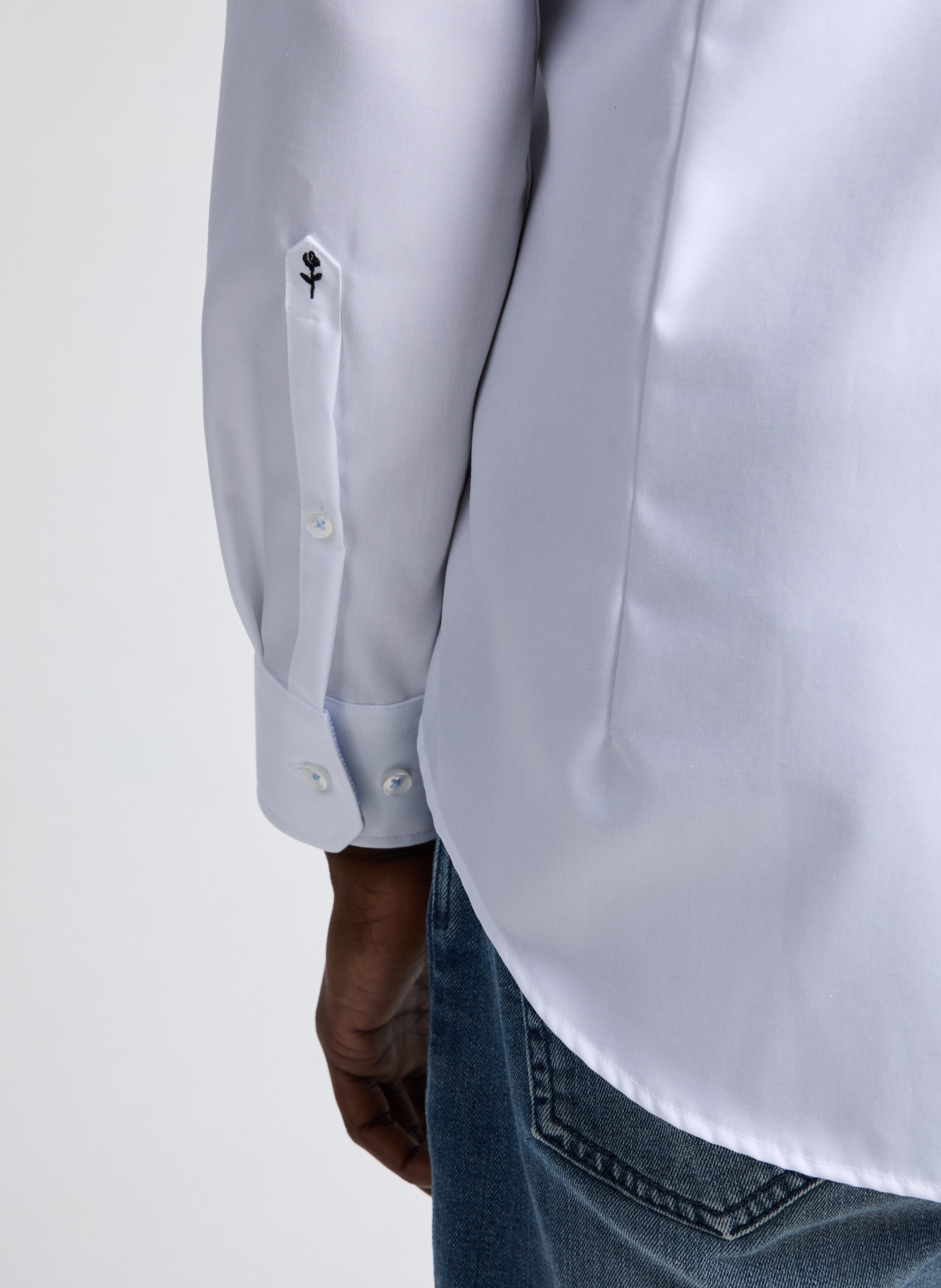 Chemise slim en coton SEIDENSTICKER Blanc
