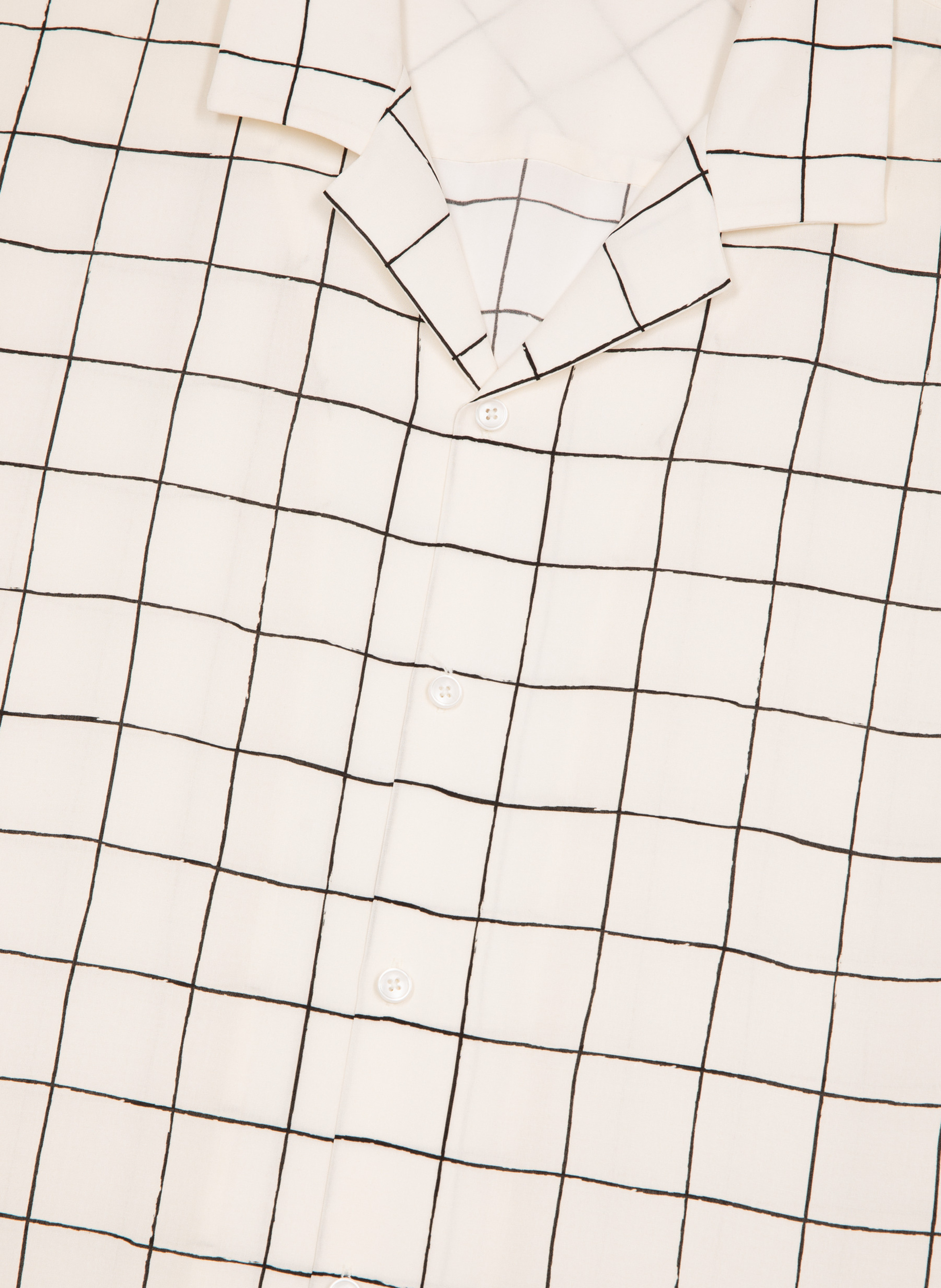 Chemise manches courtes à carreaux THE KOOPLES Blanc