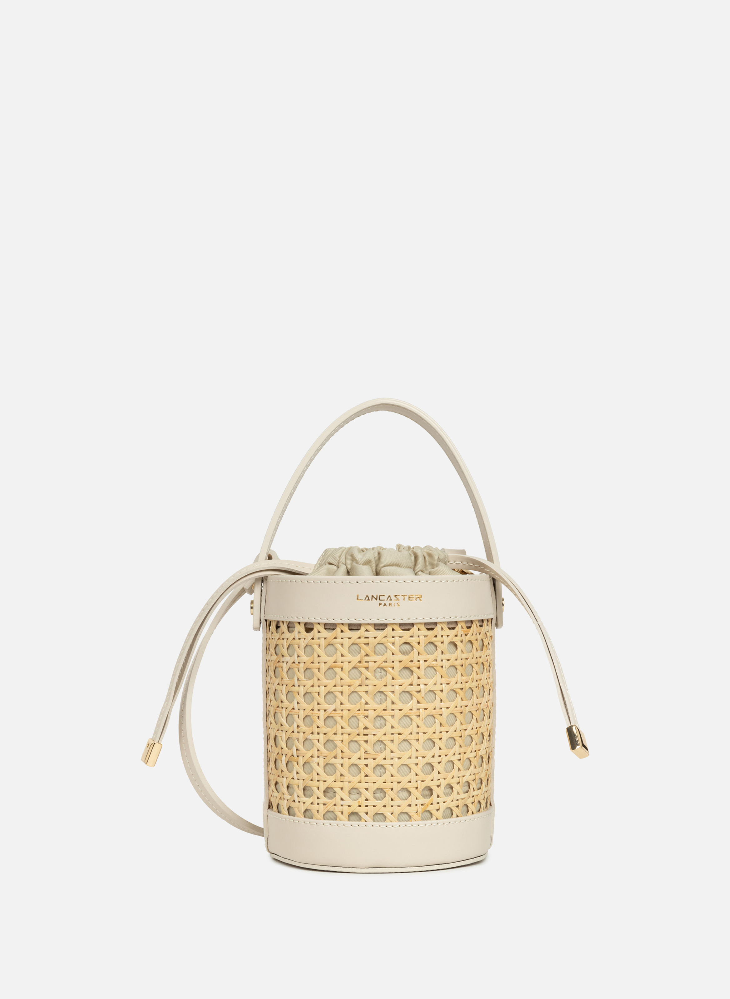 LANCASTER Small bucket bag - Cannage Rotin Beige