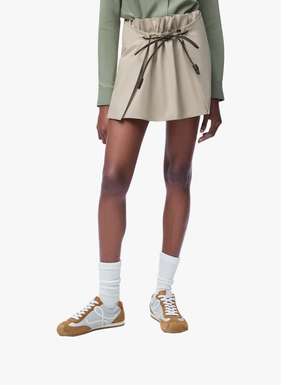 Mini jupe en coton et soie  | Beige by LOEWE Mini jupe en coton et soie  Beige