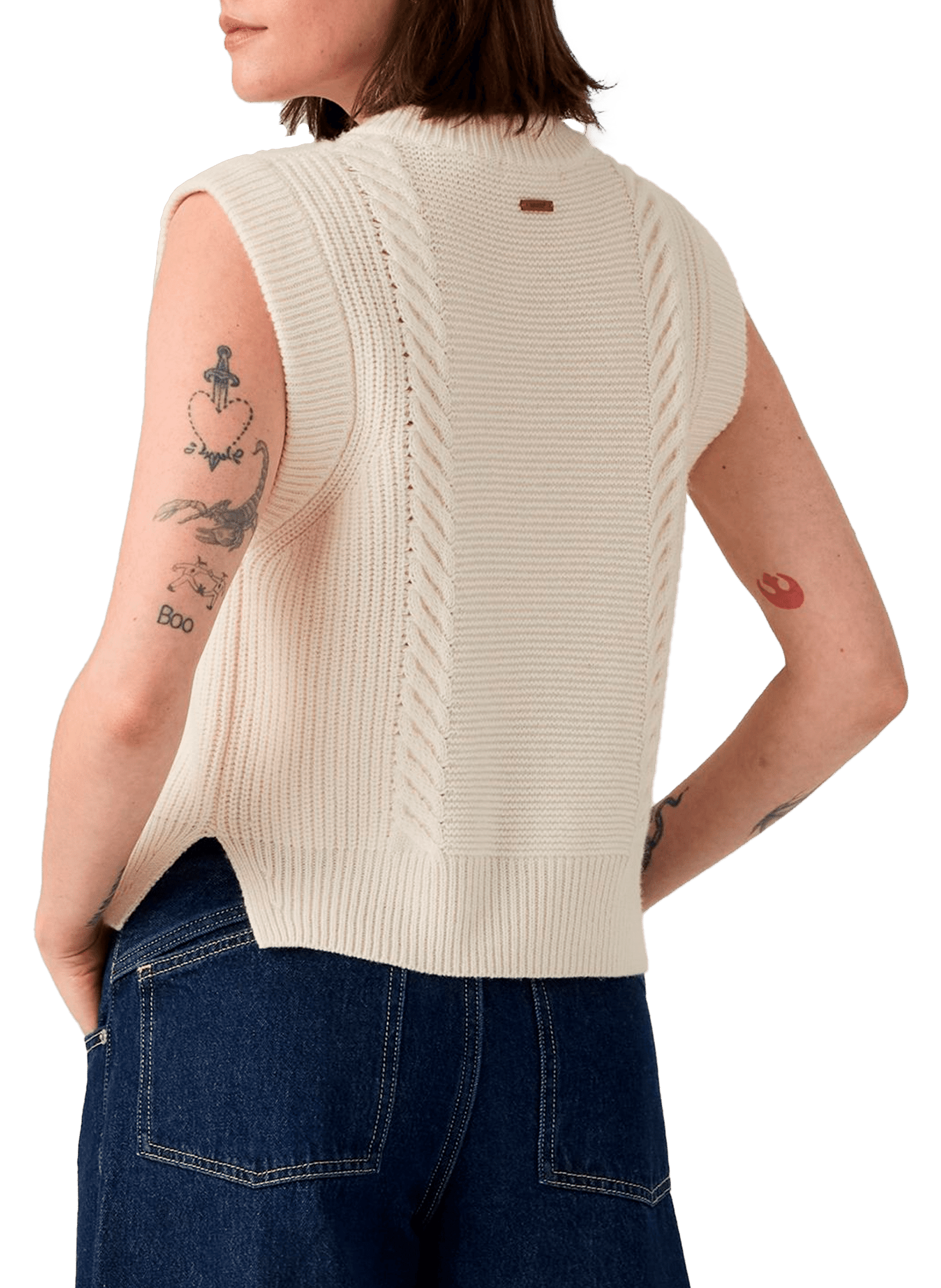 Gilet sans manches en laine et coton mélangés LEVI'S Blanc