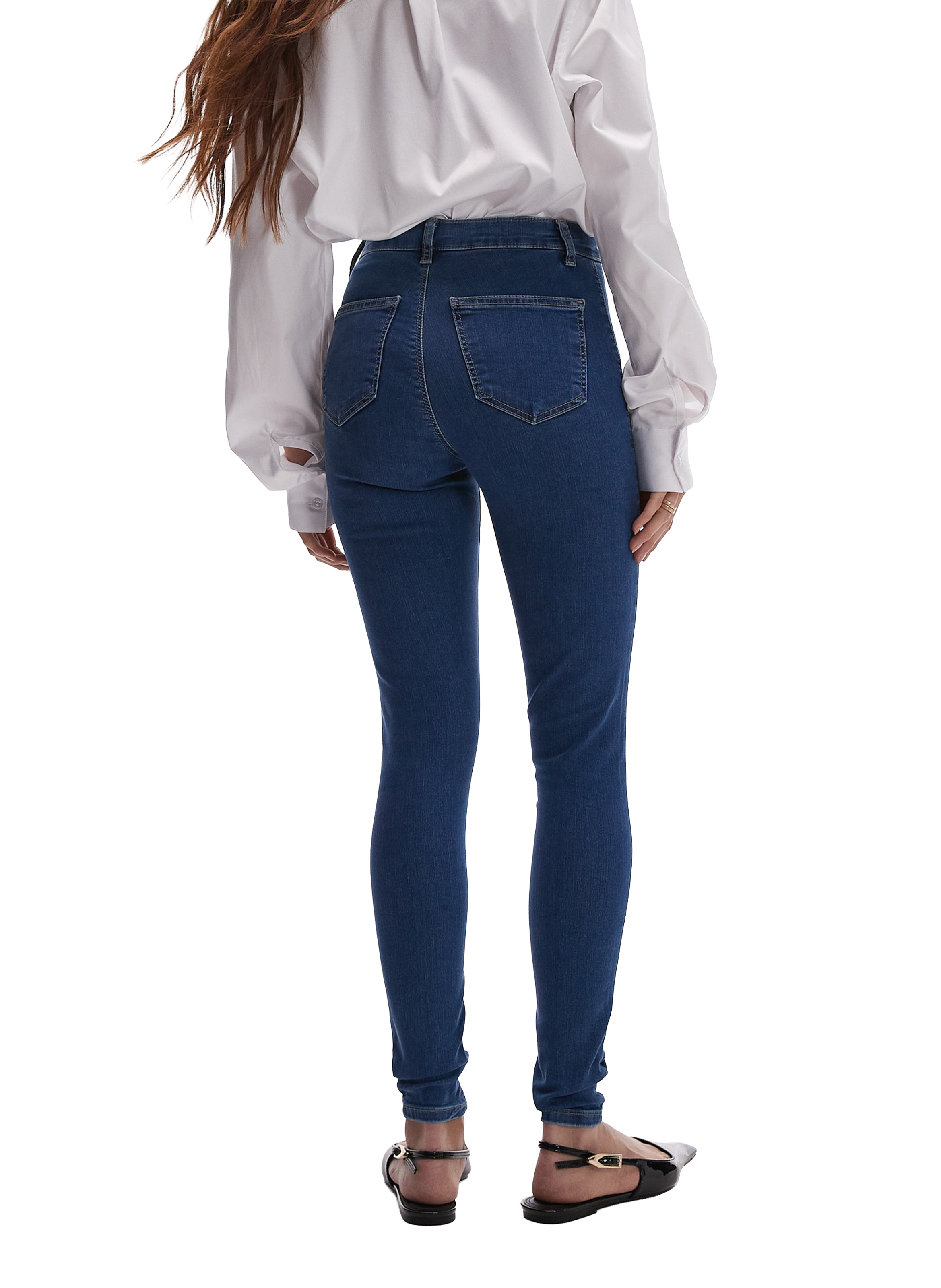 Cotton-blend slim-fit jeans TOPSHOP Blue