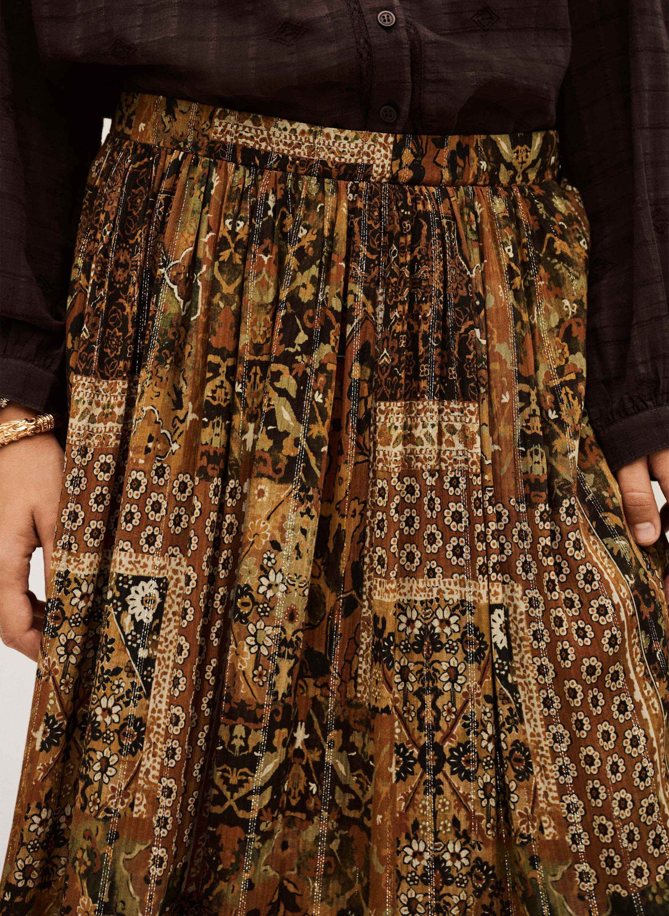 Jupe longue imprimée pisca BA&SH Orange