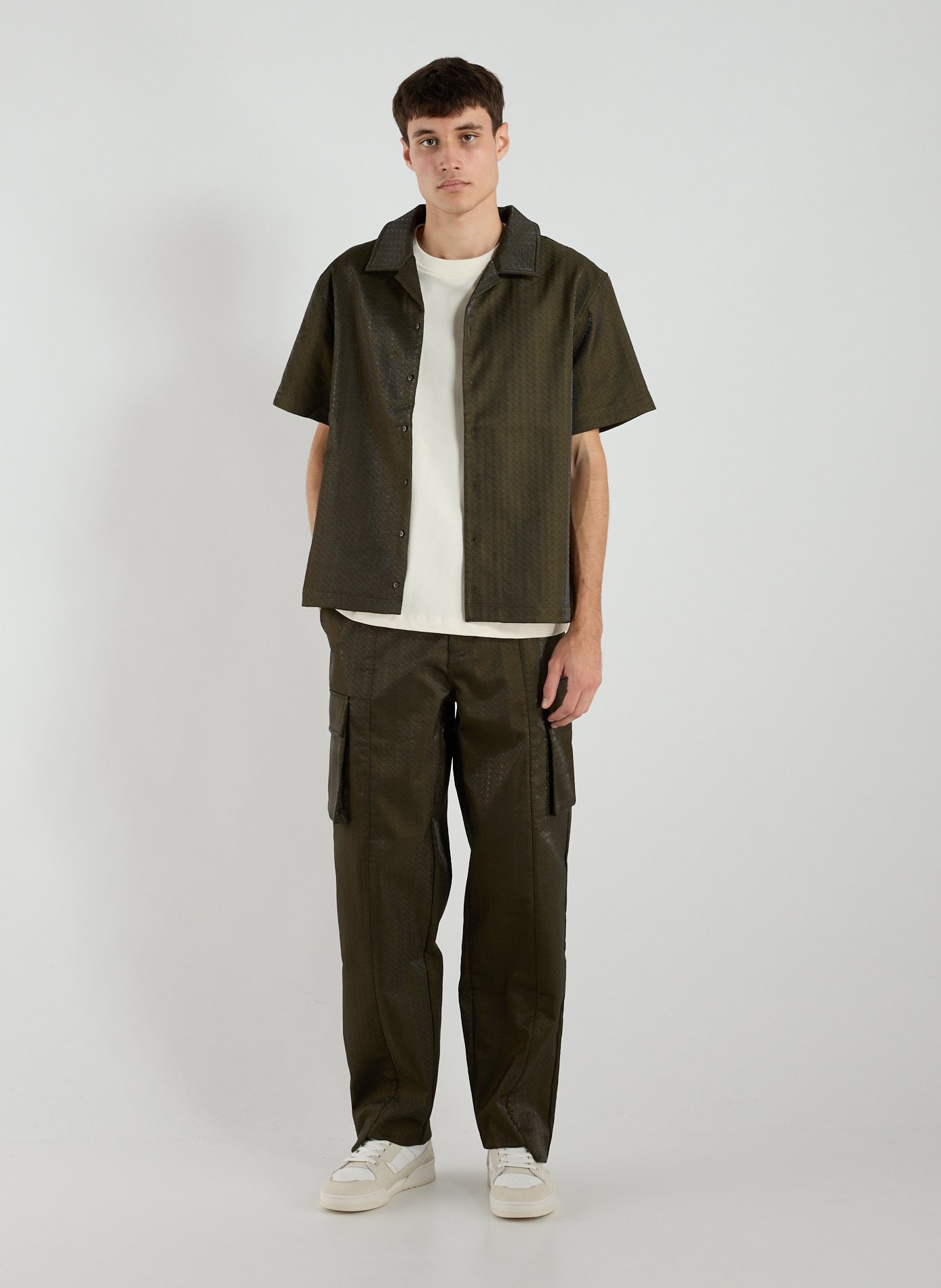 Textured Wide Leg Pants ONLY THE BLIND Green