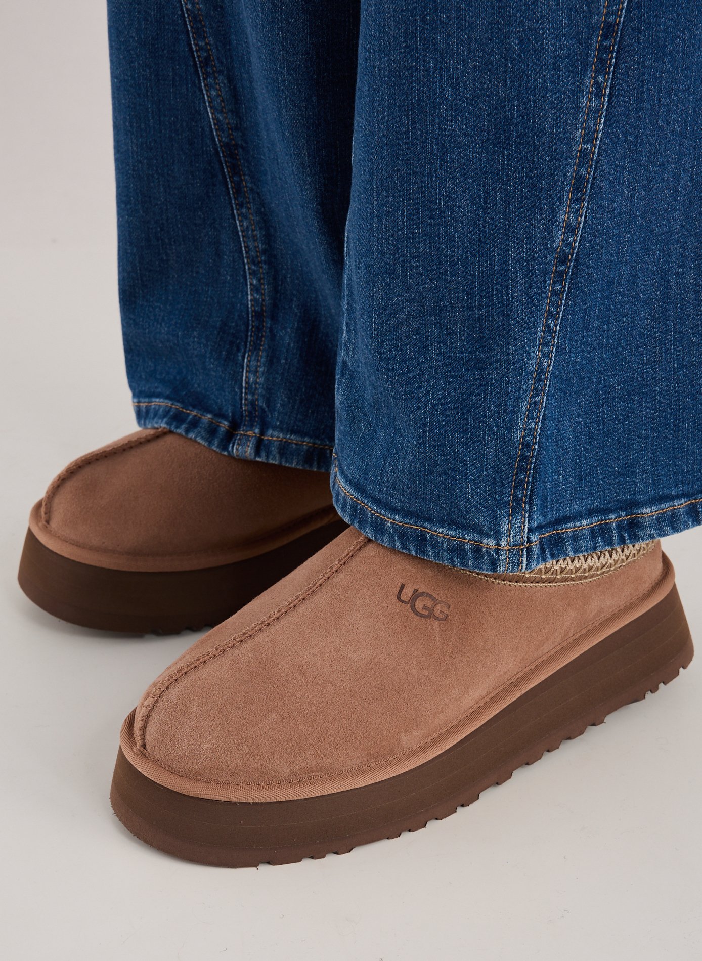 Mixed leather slippers UGG Beige