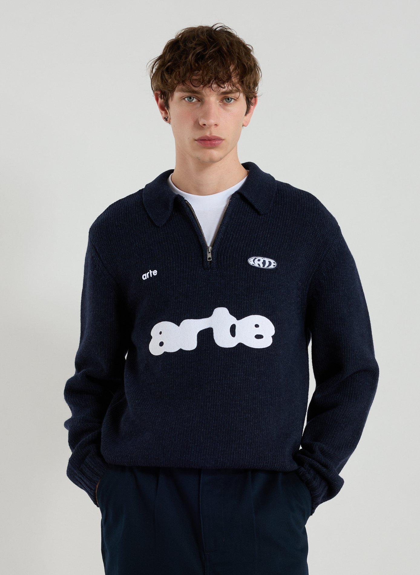 ARTE ANTWERP Pullover aus Wollmischung Blau
