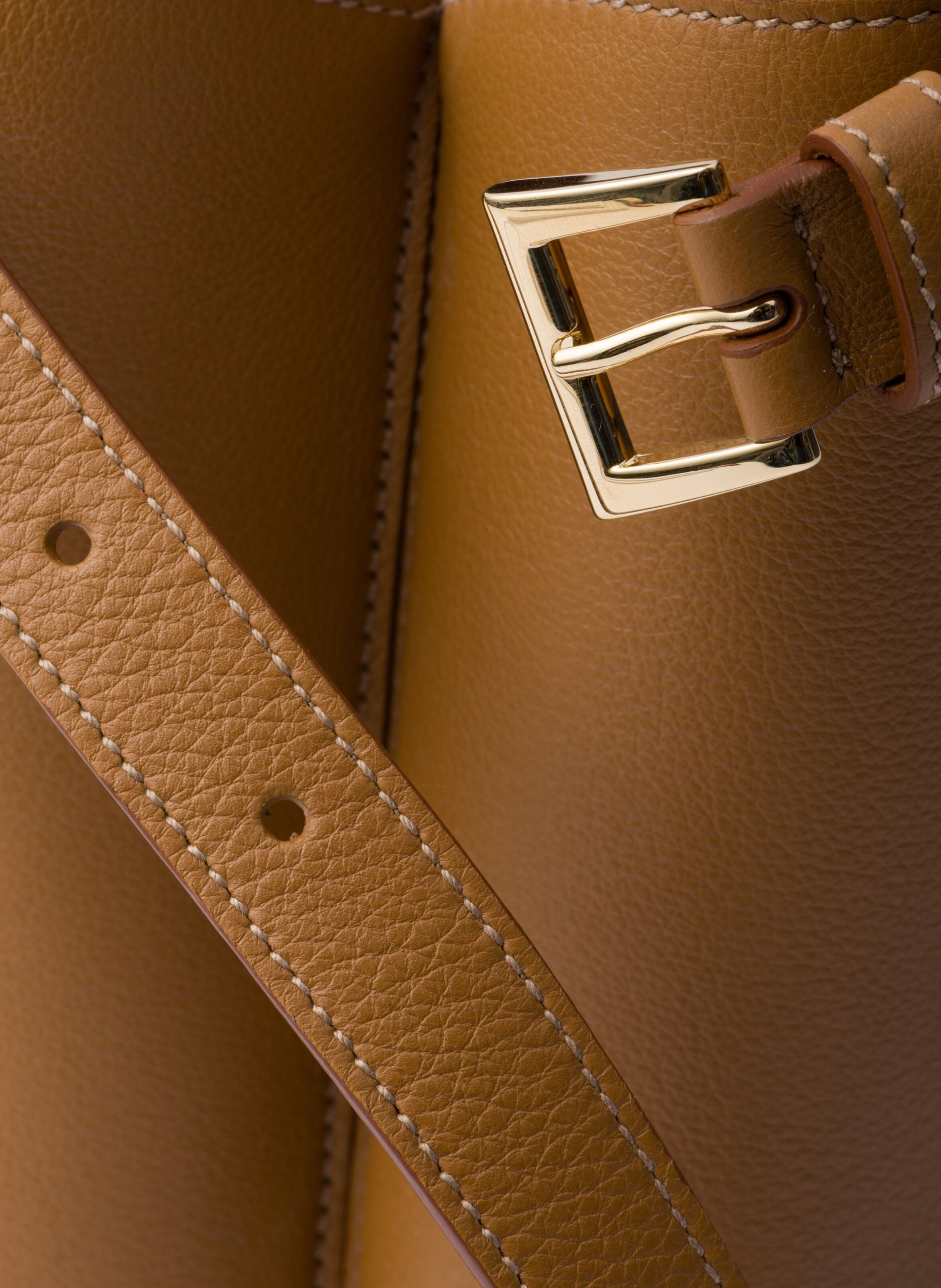 Sac prada buckle en cuir avec double ceinture PRADA Marron