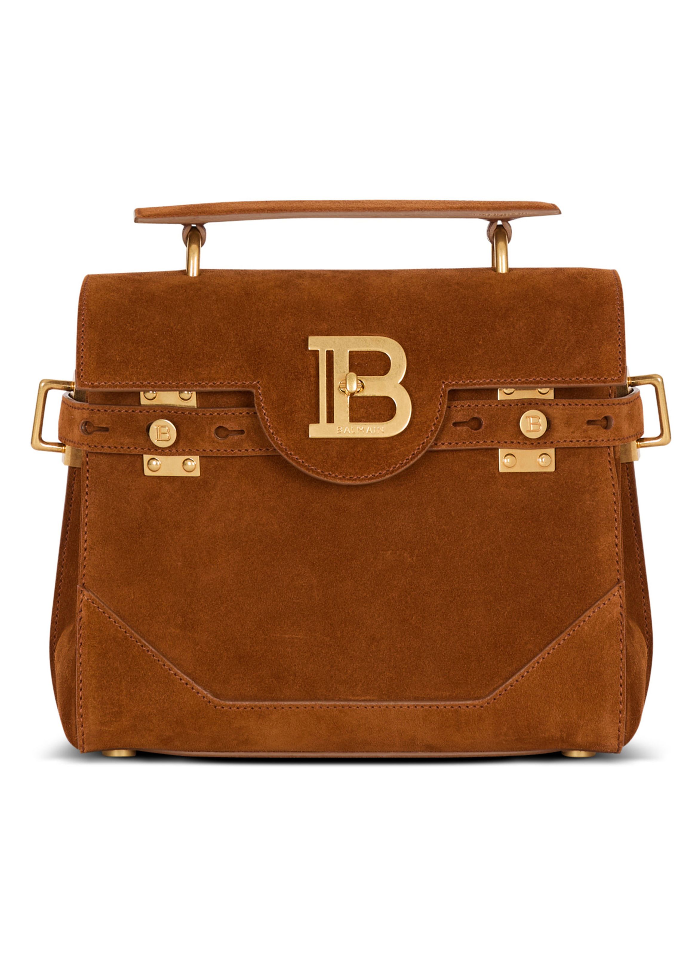 Sac b-buzz 23 en daim BALMAIN Marron
