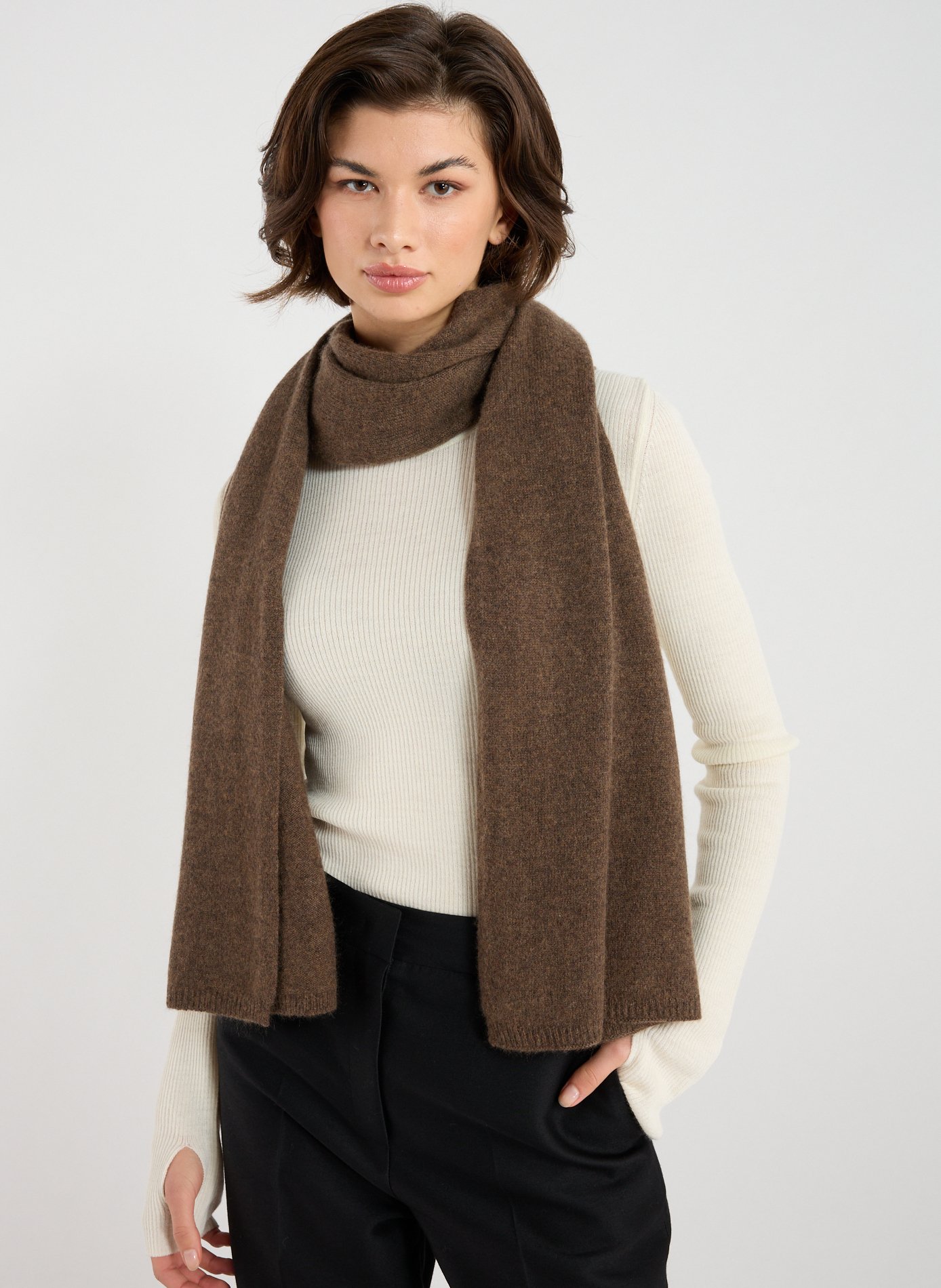 Cashmere Scarf AU PRINTEMPS PARIS Brown