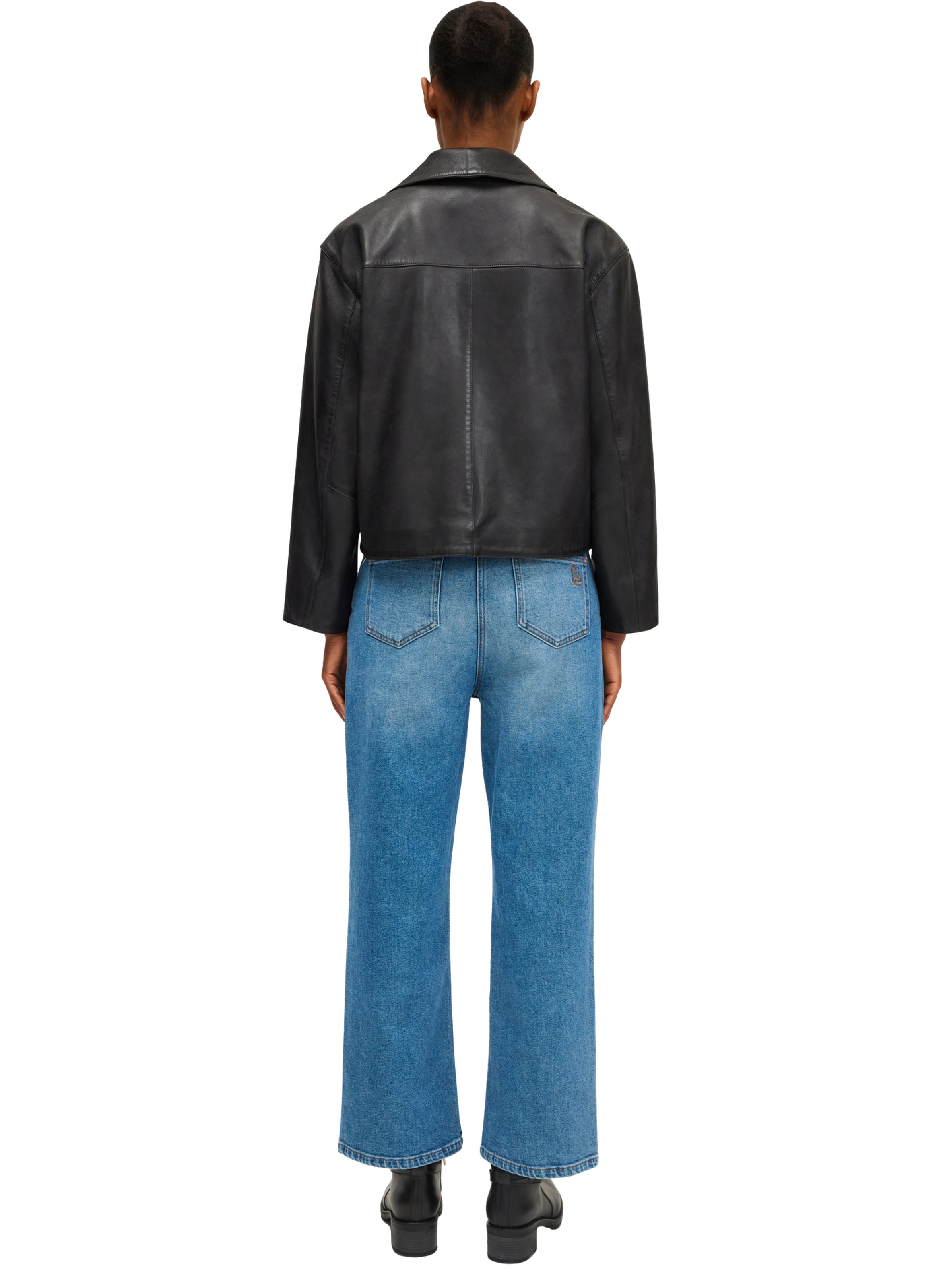 Blouson en cuir vieilli - nahe PABLO Noir