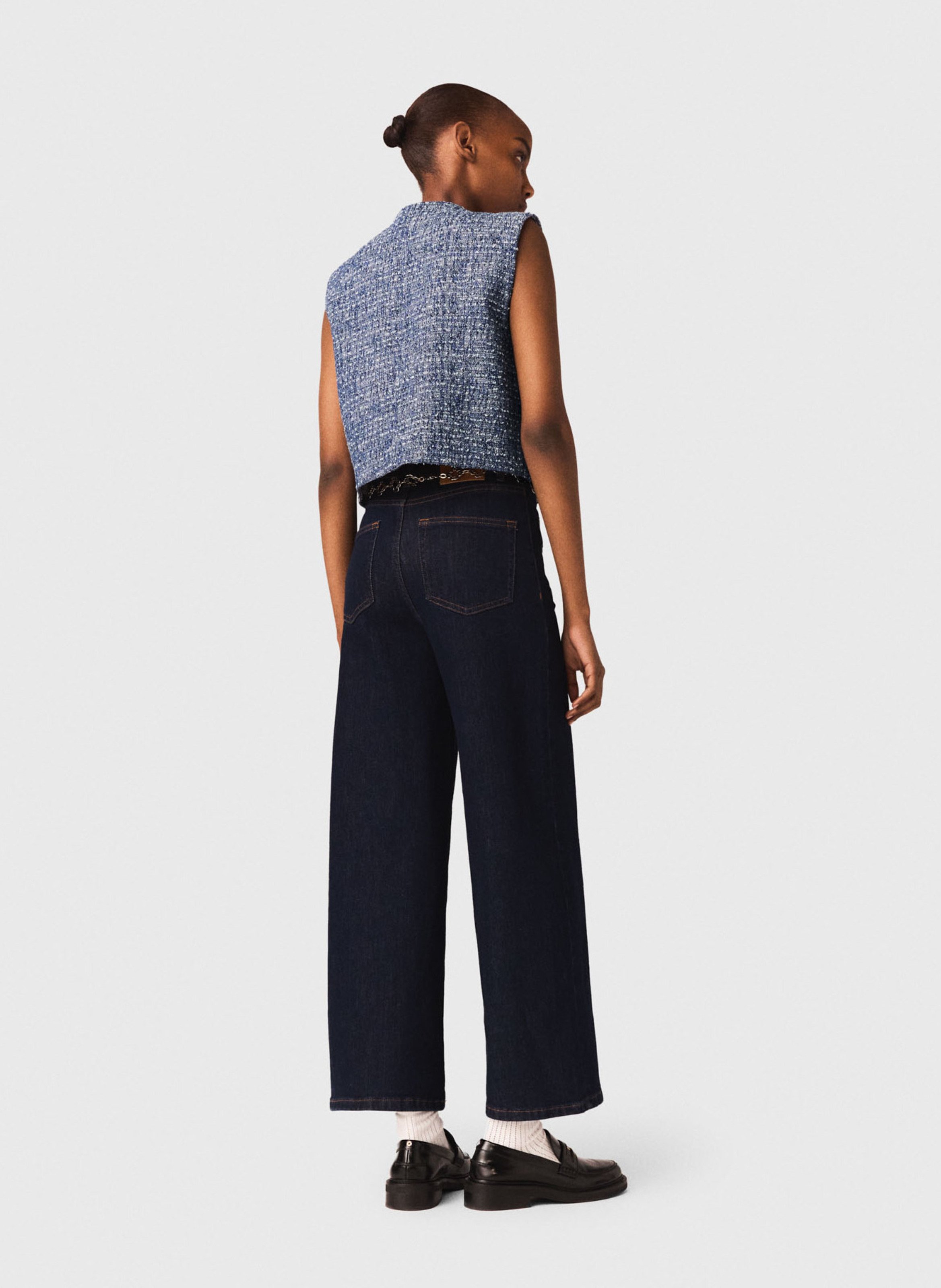 Gilet droit en coton mélangé MAJE Bleu