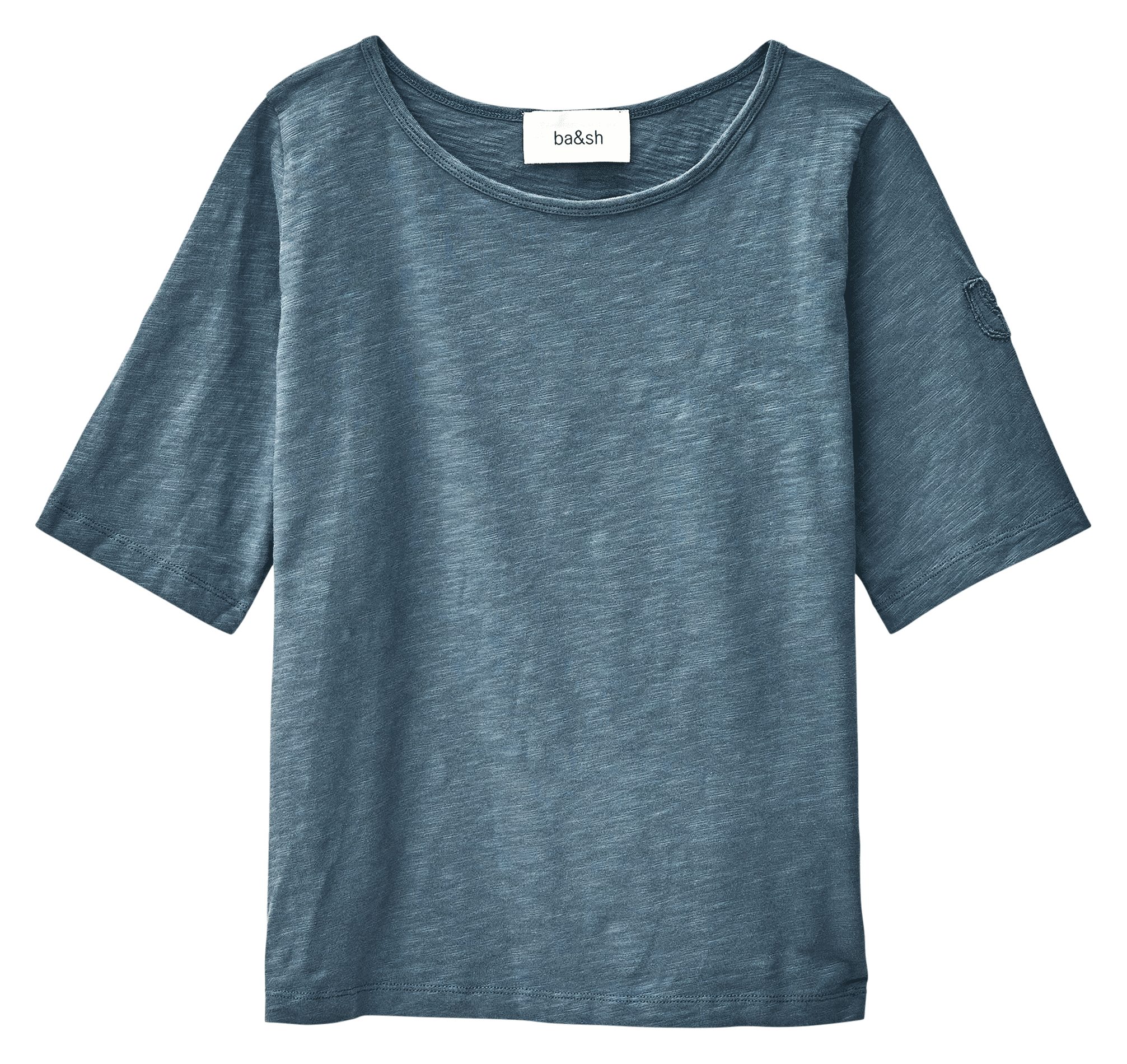 Tee-shirt ample col rond en coton vina BA&SH Bleu