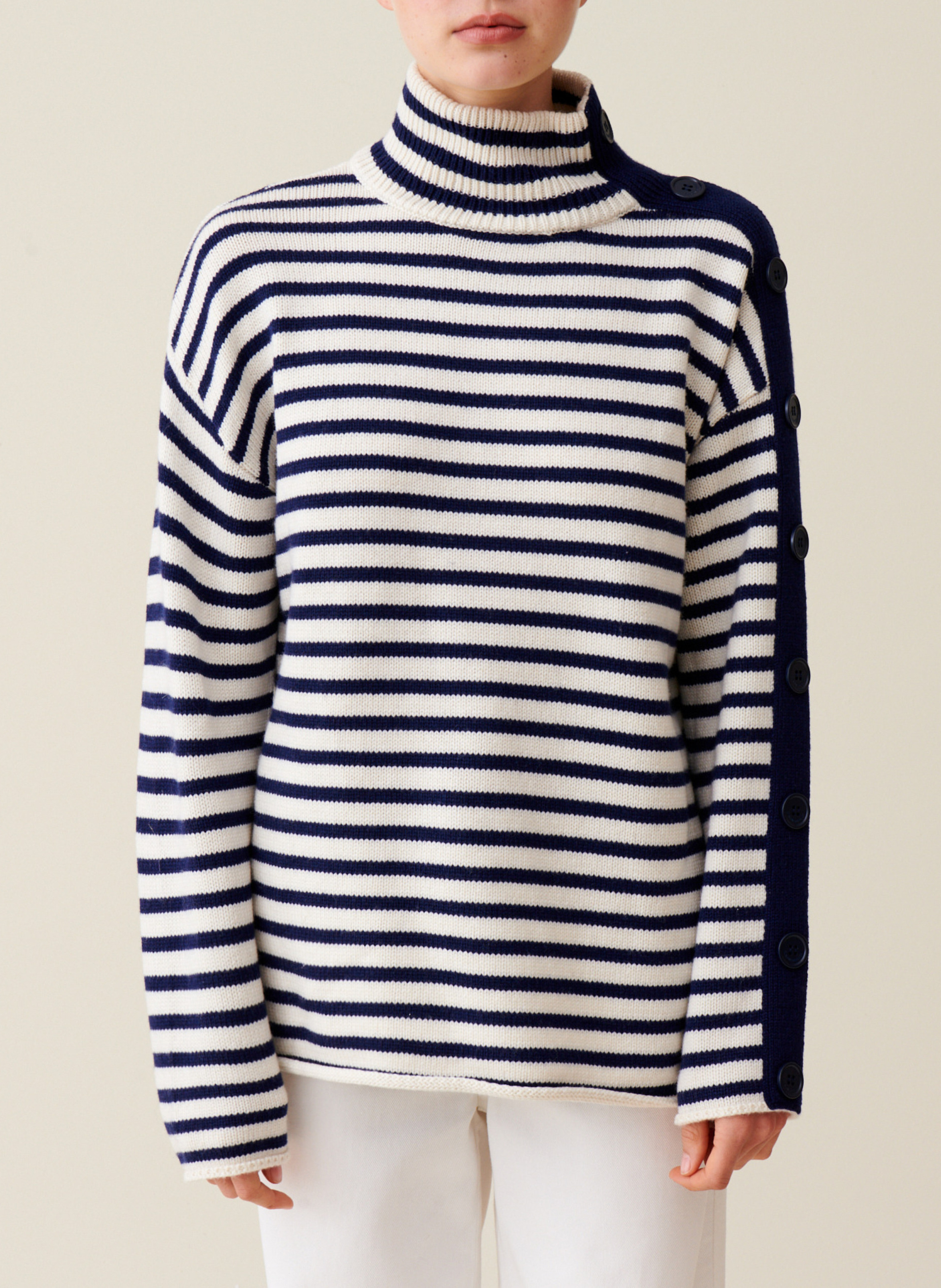 Pull marinière col montant boutonné CLAUDIE PIERLOT Multicolore