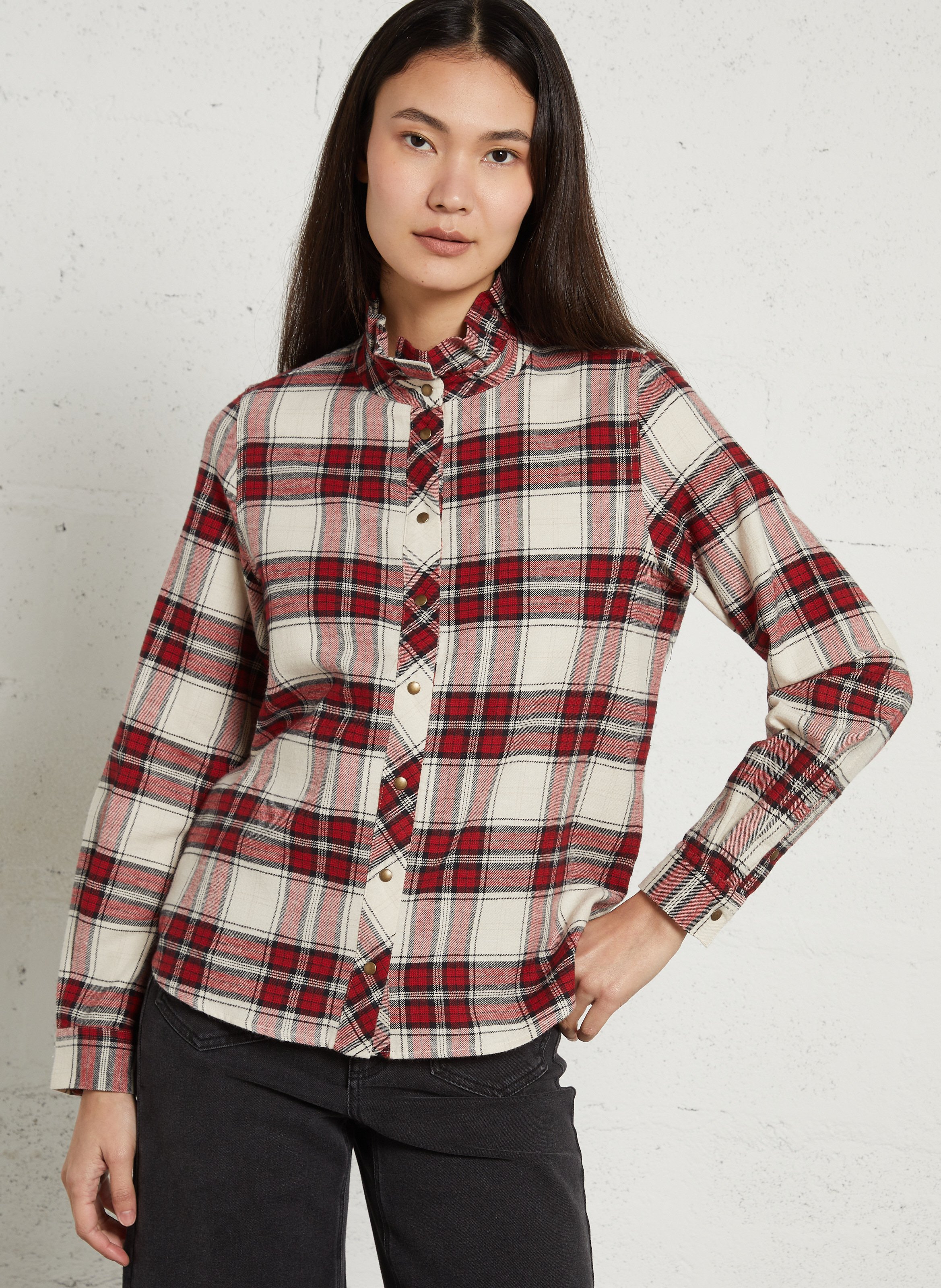 Chemise boutonnée à carreaux denis MAISON 123 Rouge