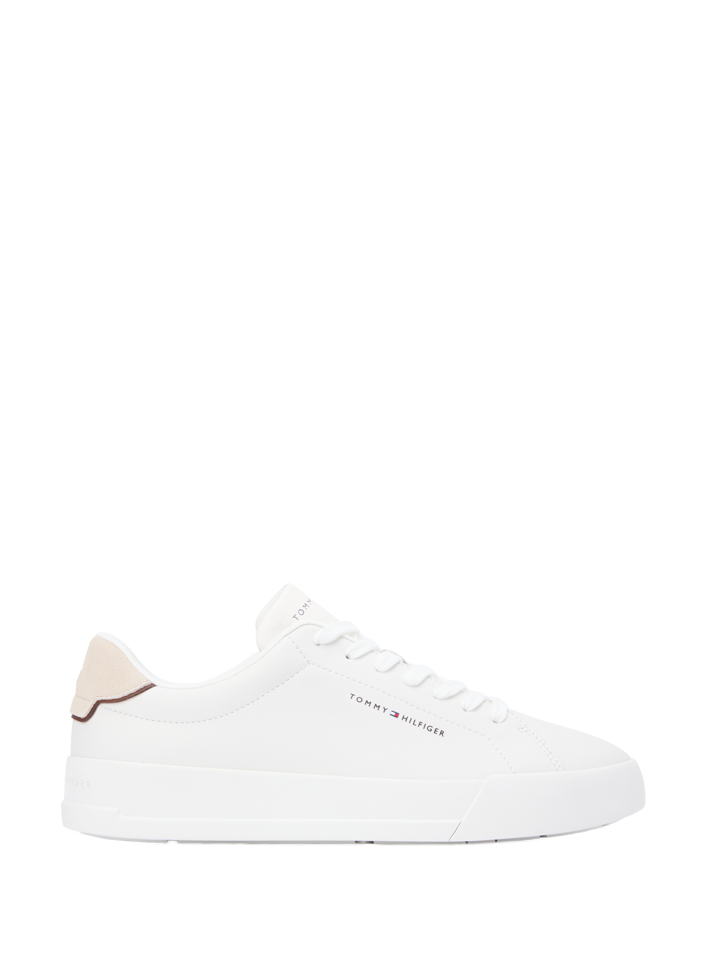 Grain effect leather sneakers TOMMY HILFIGER White