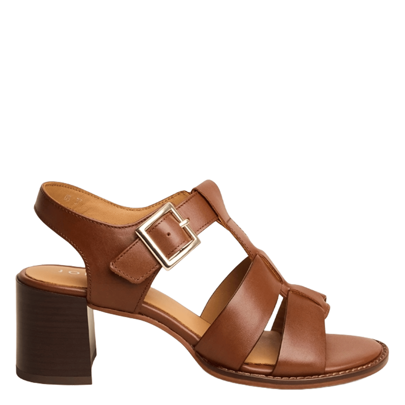 Sandales à talons en cuir alexandrie  Cognac