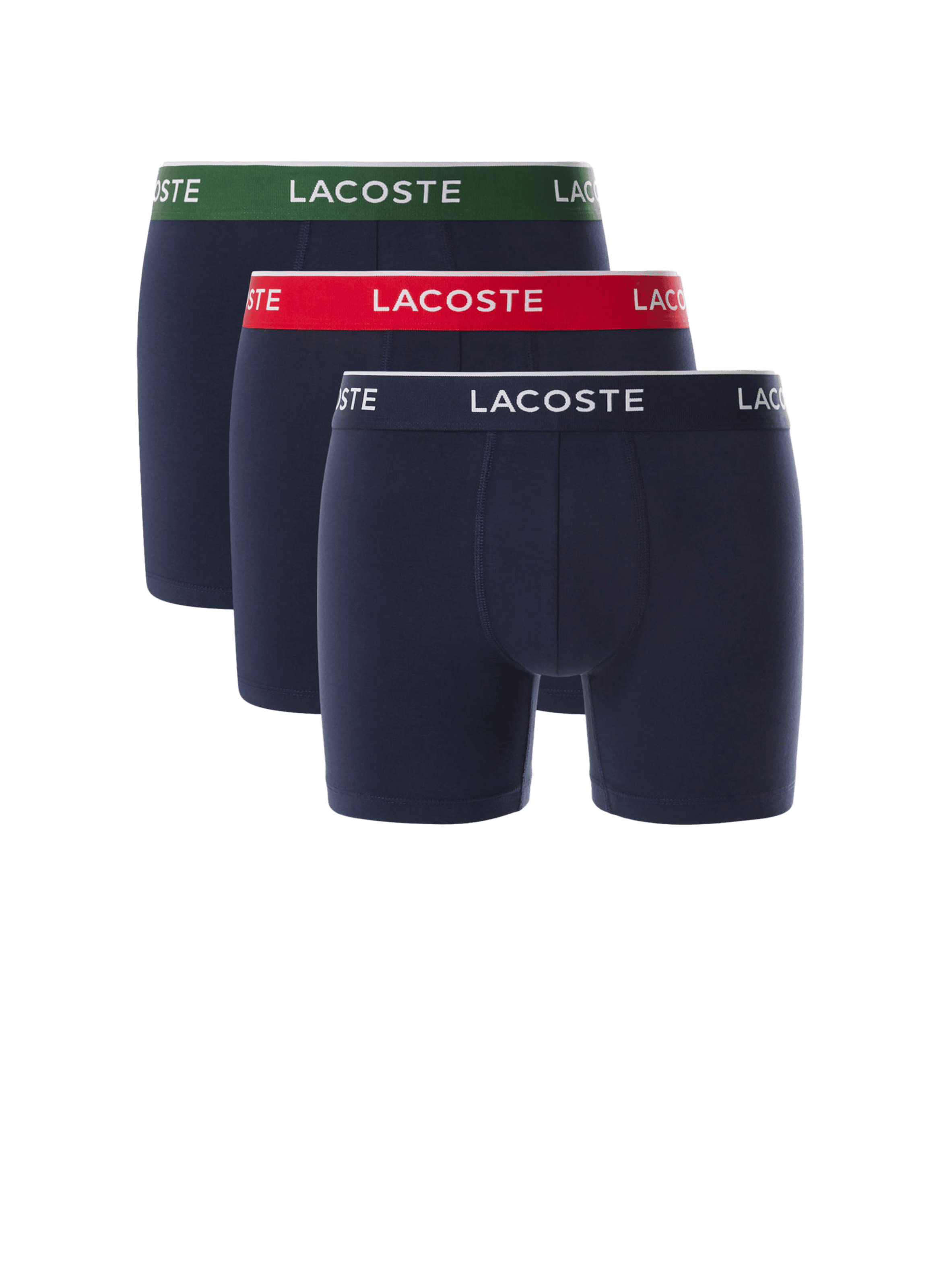 Lot de 3 boxers en coton mélangé LACOSTE Bleu