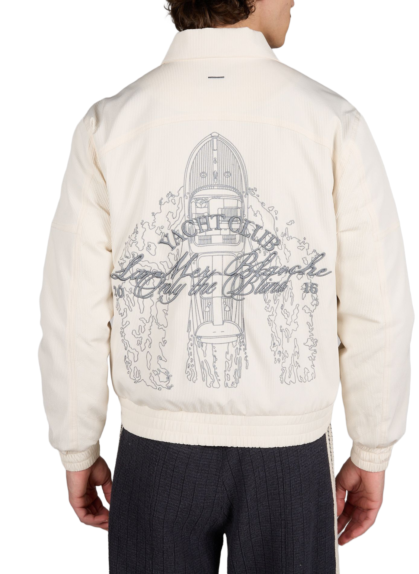 Embroidered White Club Jacket ONLY THE BLIND Multicolour