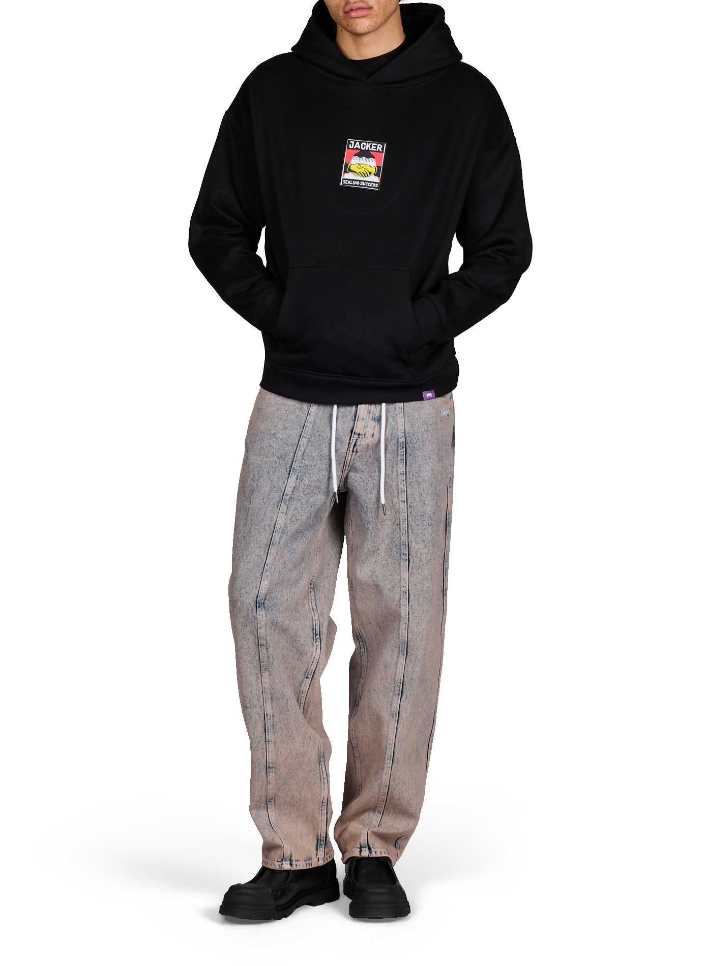 Jean baggy en coton JACKER. Gris