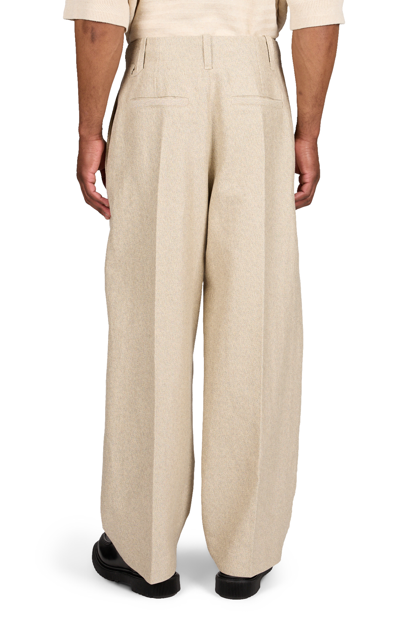 Le pantalon Pastro en coton piqué JACQUEMUS Beige
