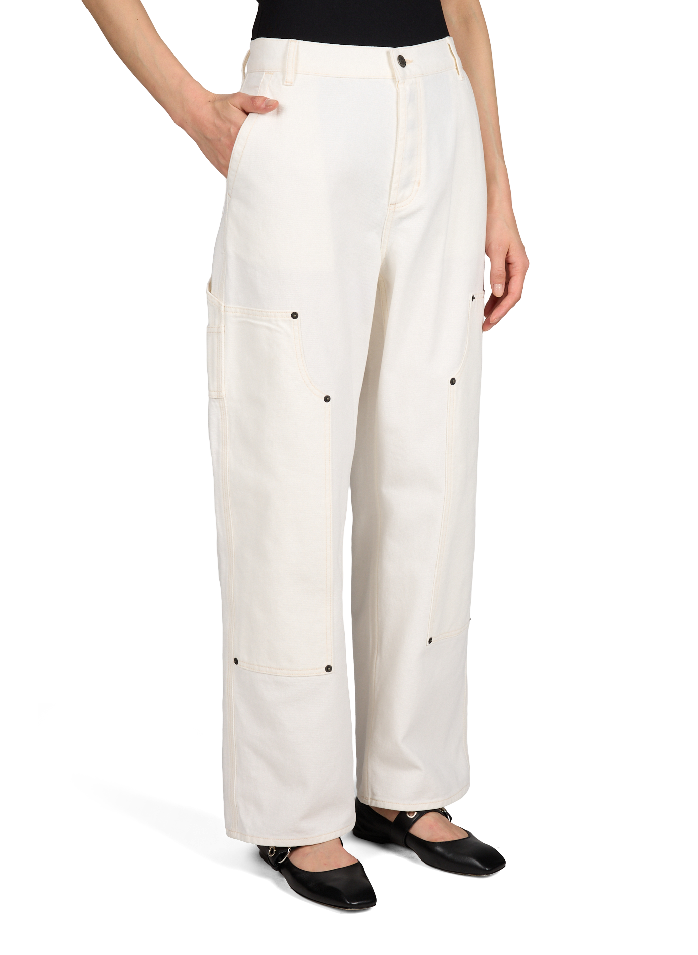 Jeans Tssimone mit mittelhoher Taille aus Baumwolle. TOPSHOP Beige