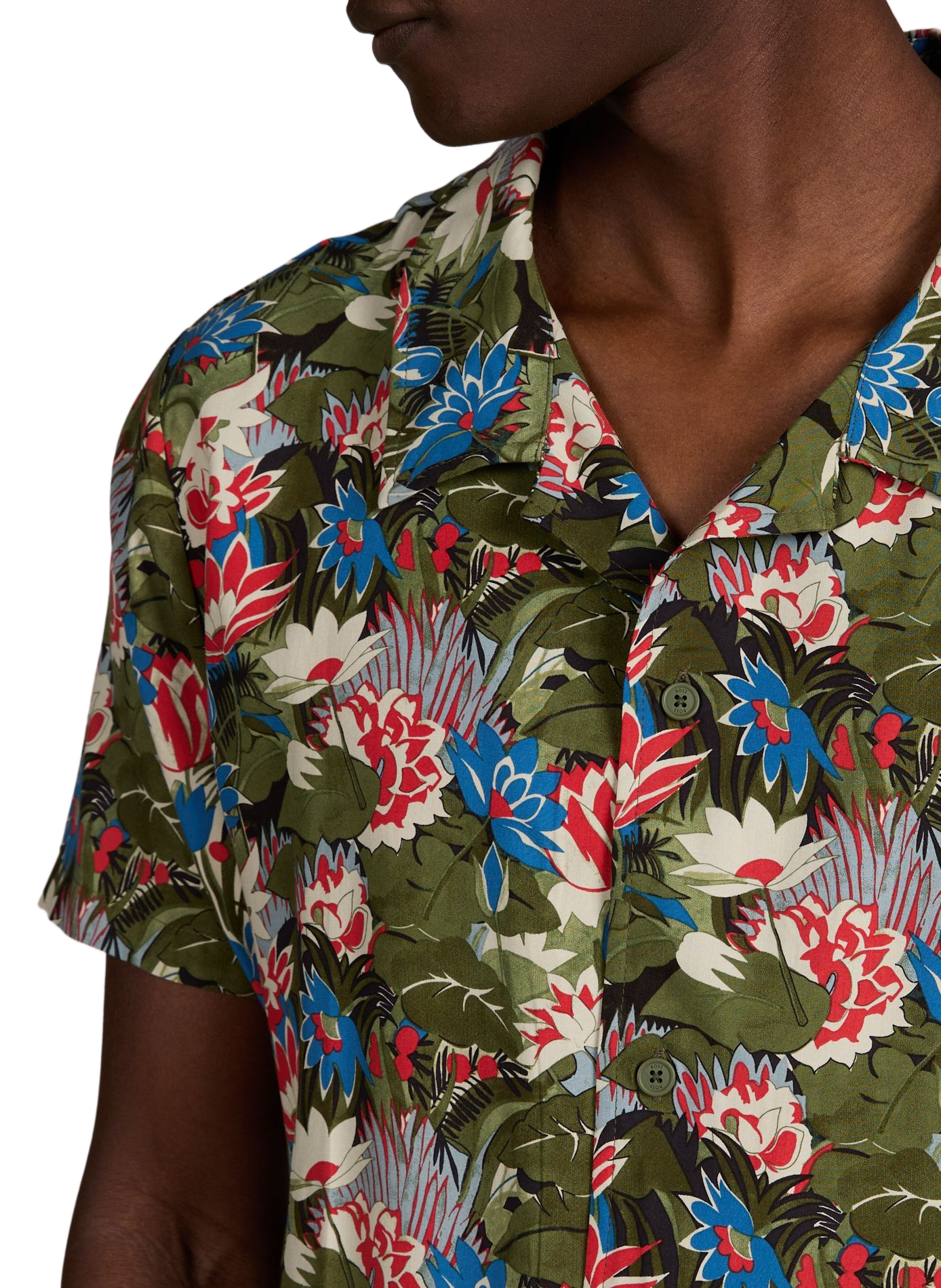 Straight short-sleeve floral shirt BOSS Multicolour