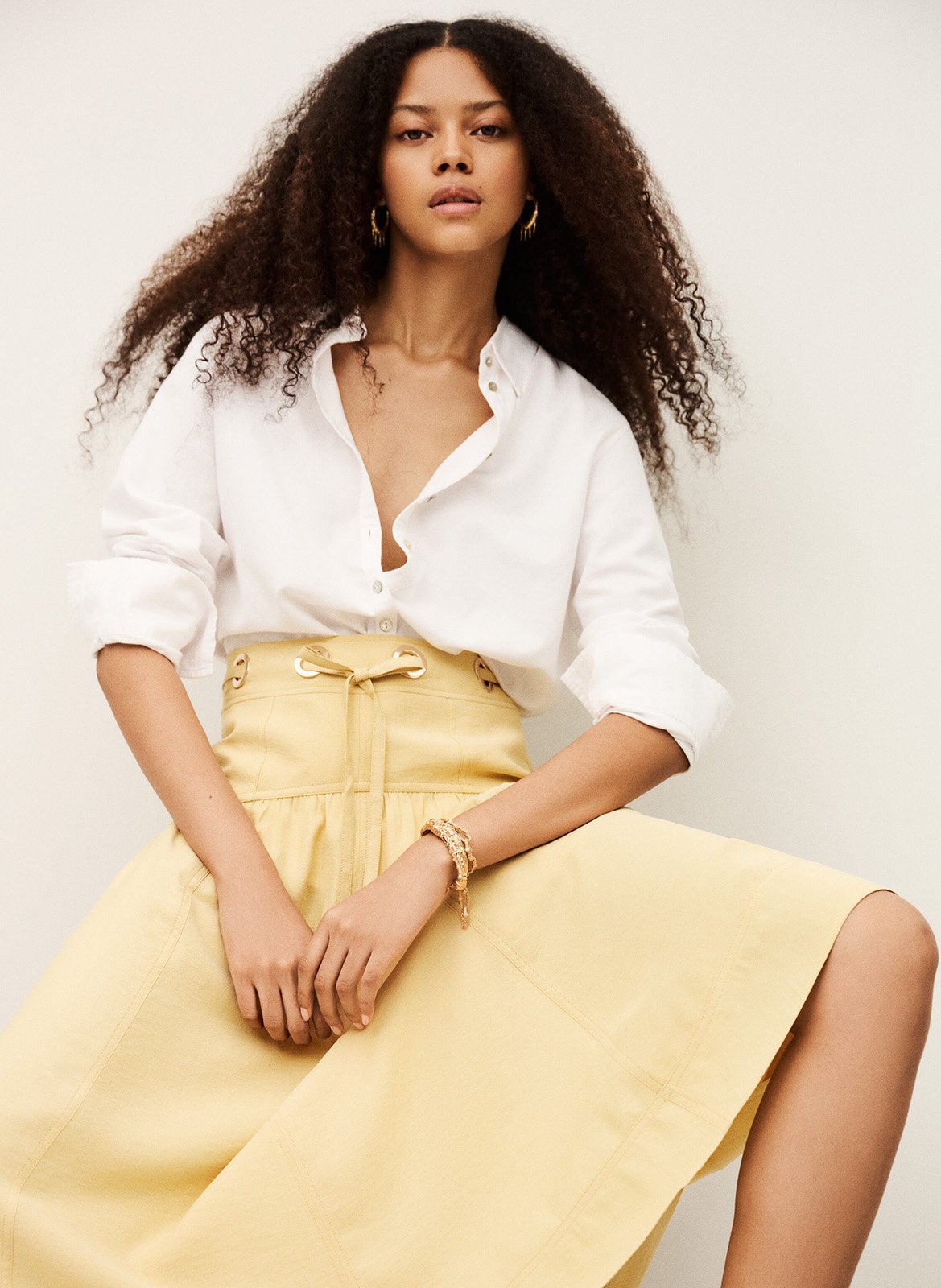 Jupe midi donia BA&SH Beige