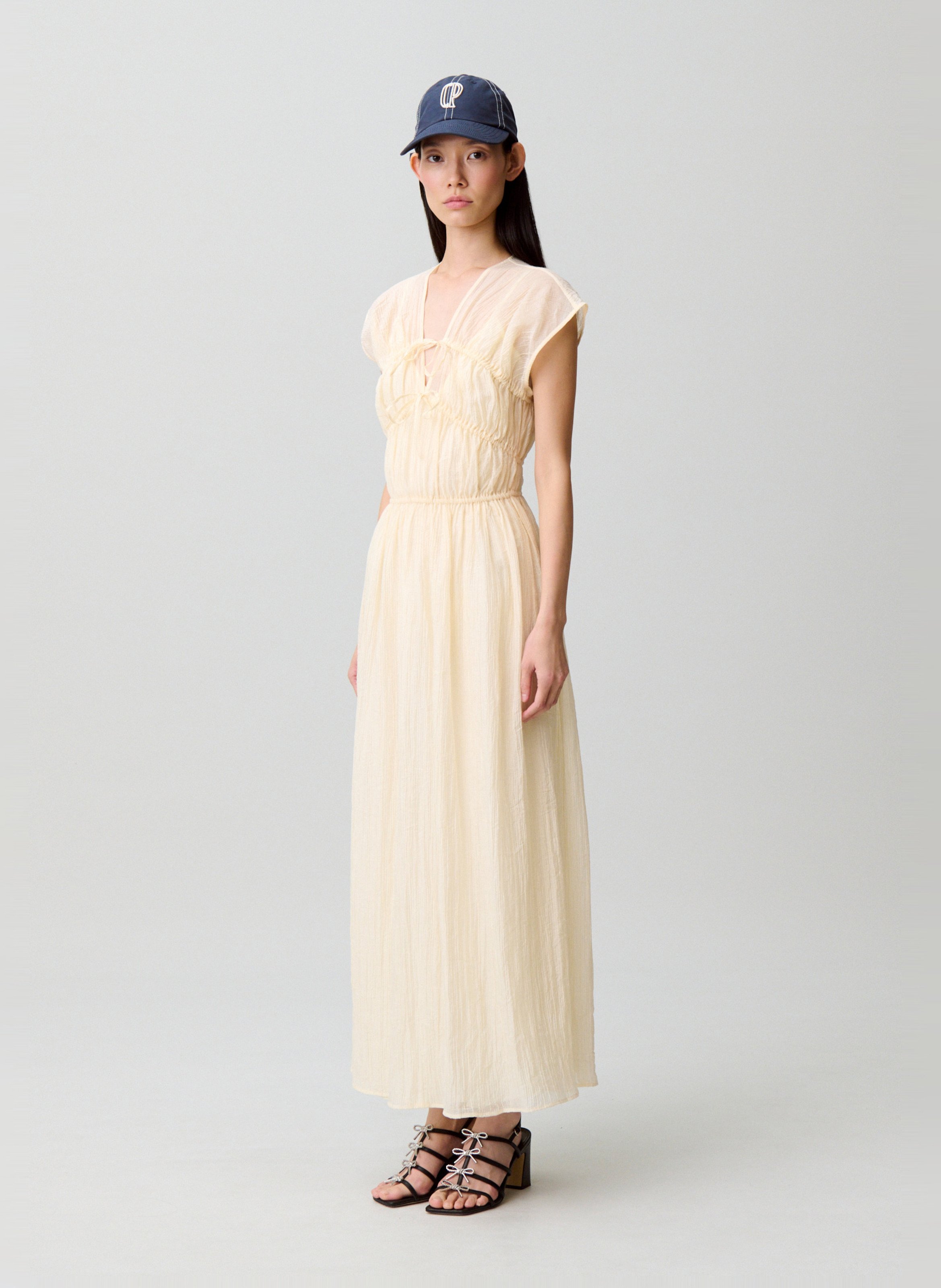 Robe longue col v CLAUDIE PIERLOT Blanc