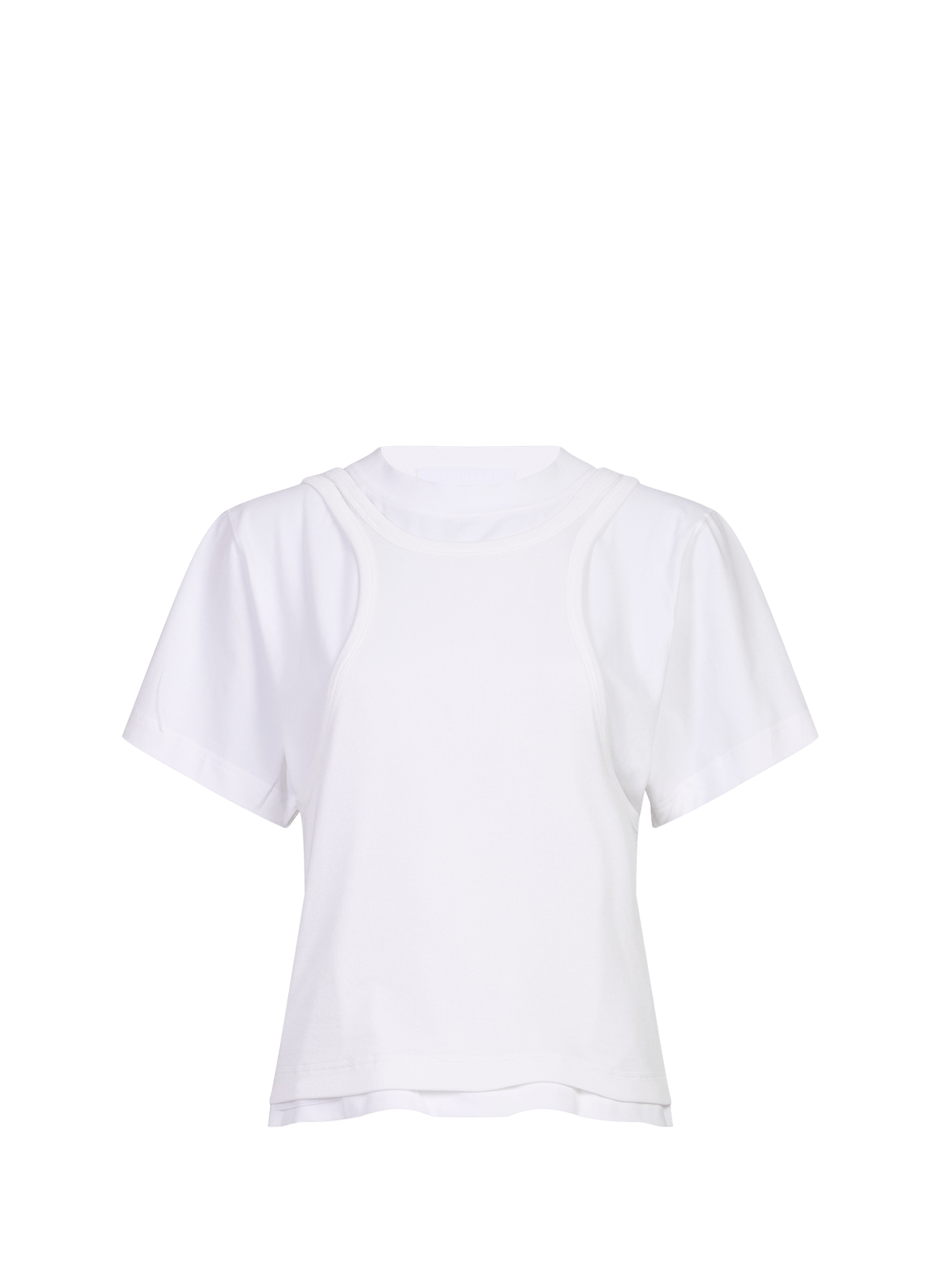 T-shirt doublé débardeur en coton mélangé ALAINPAUL Blanc