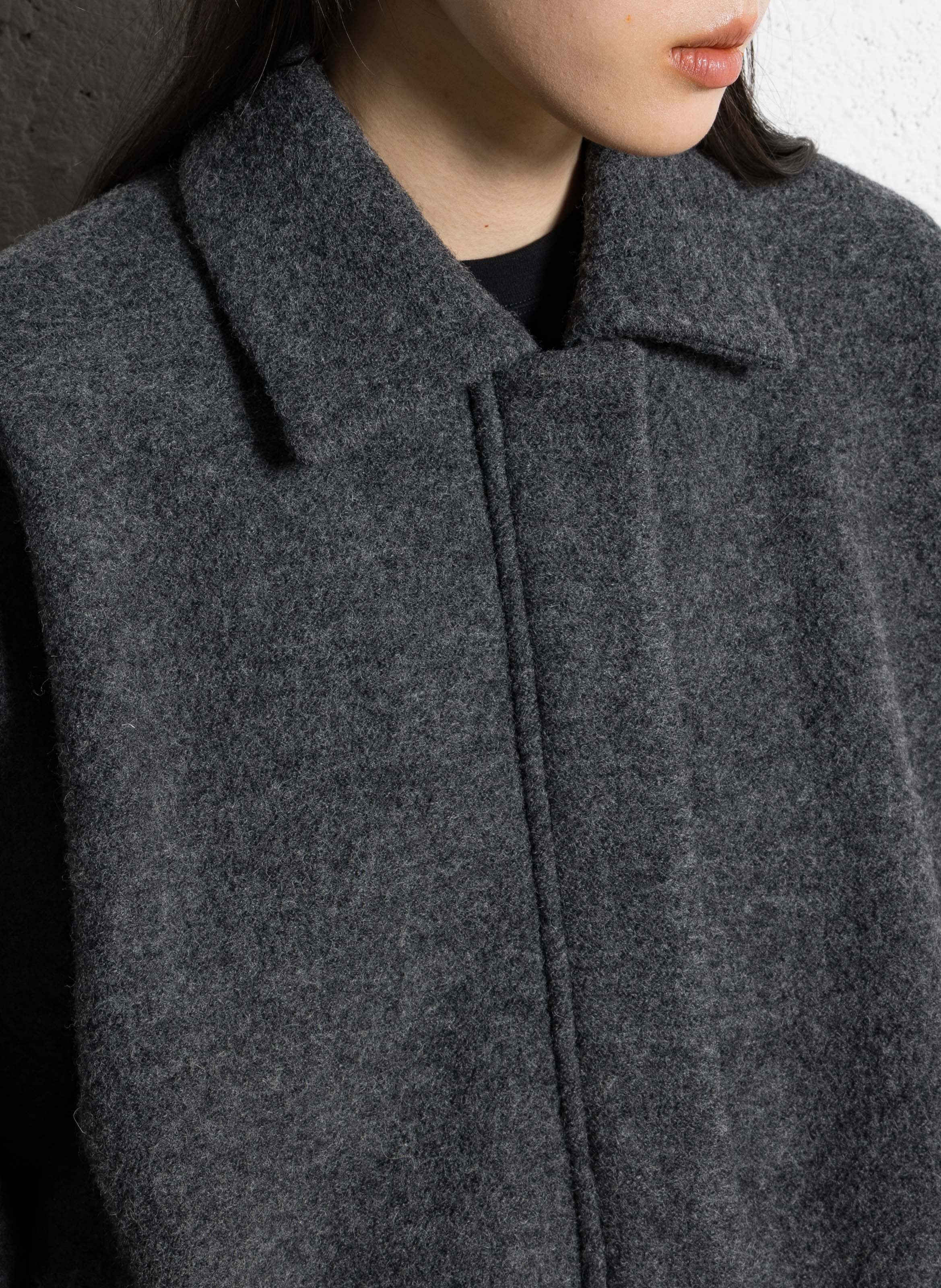 Veste oversize col classique en laine IKKS Gris