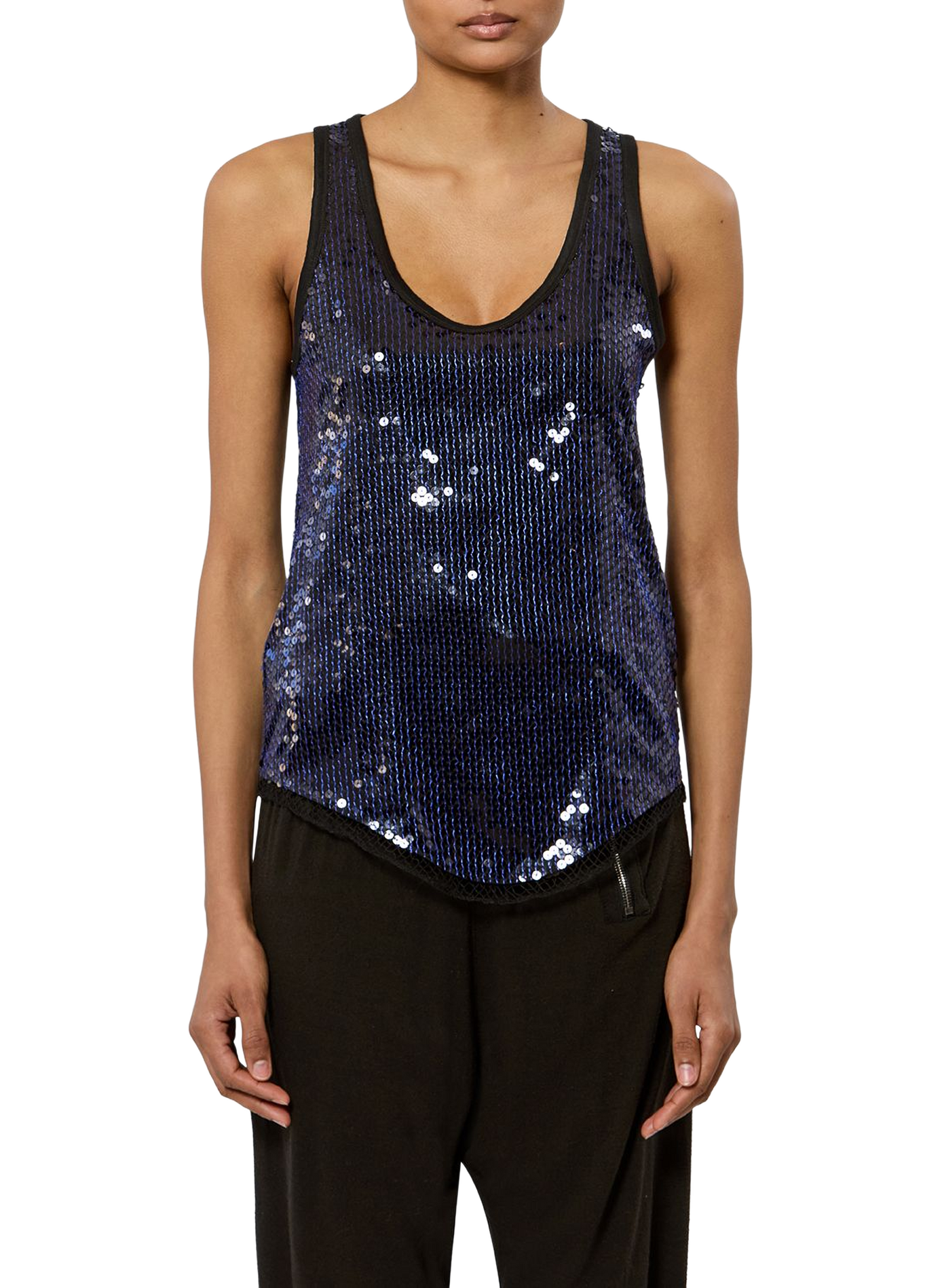 Tanktop met paillettenborduursel ISABEL MARANT Blauw