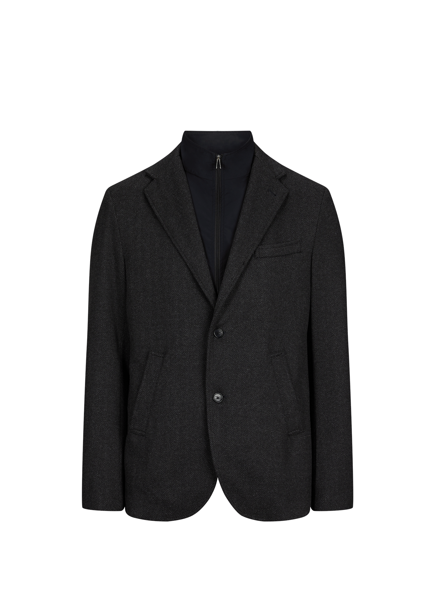 Straight Chevron Performance Blazer NORWEGIAN WOOL Grey