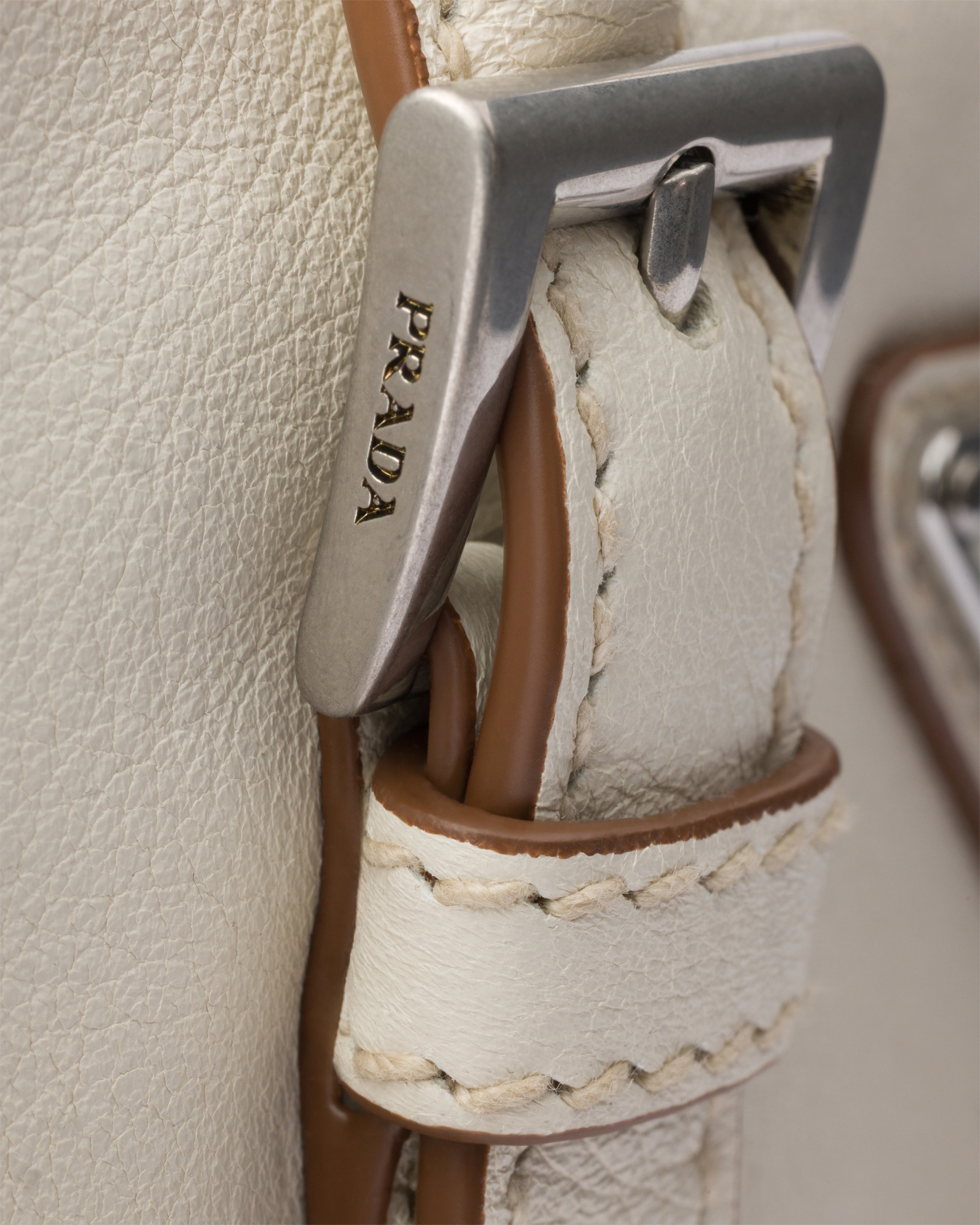 Petit sac prada karin en cuir PRADA Blanc