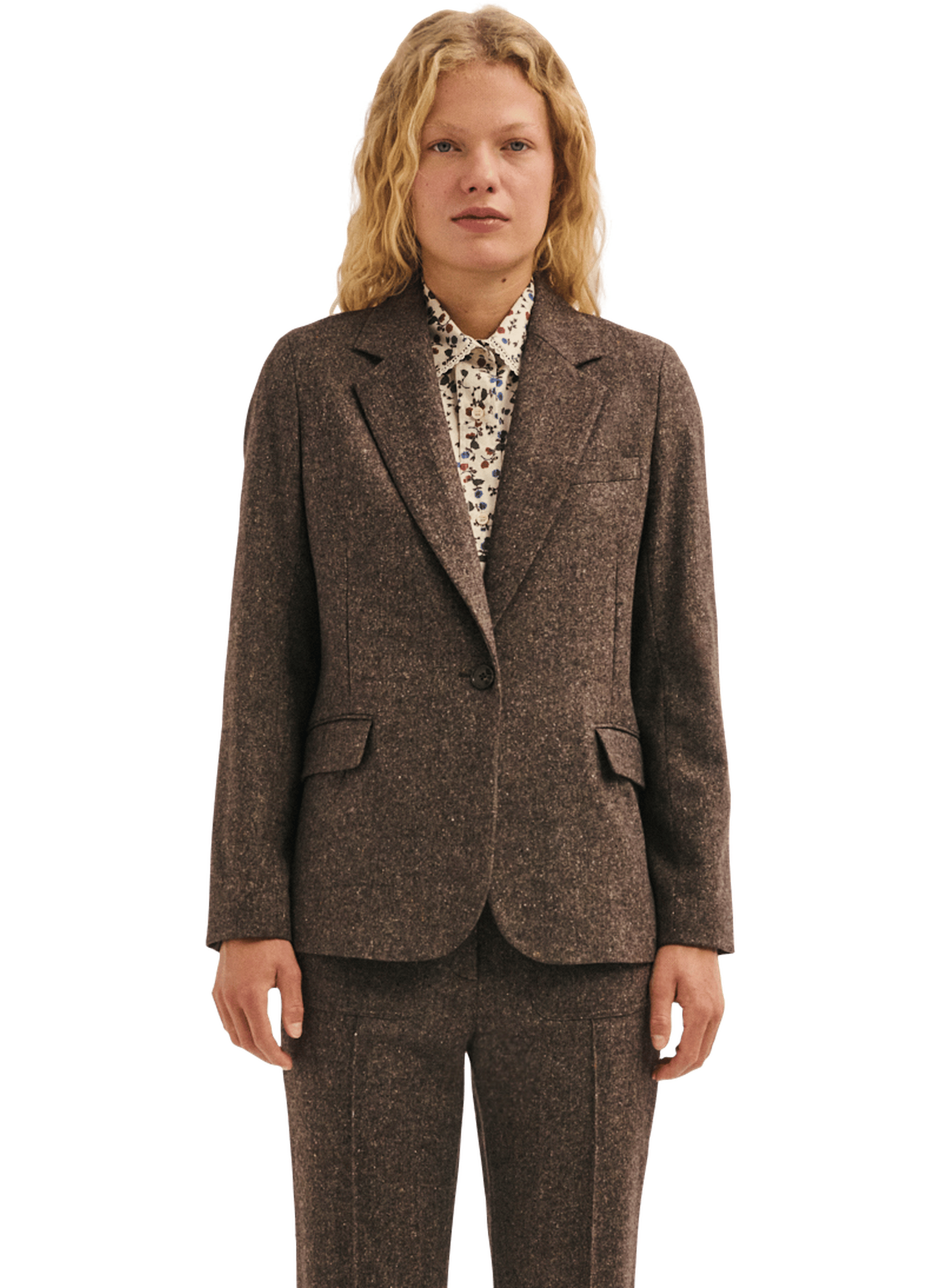Blazer chiné - jeane PABLO Marron