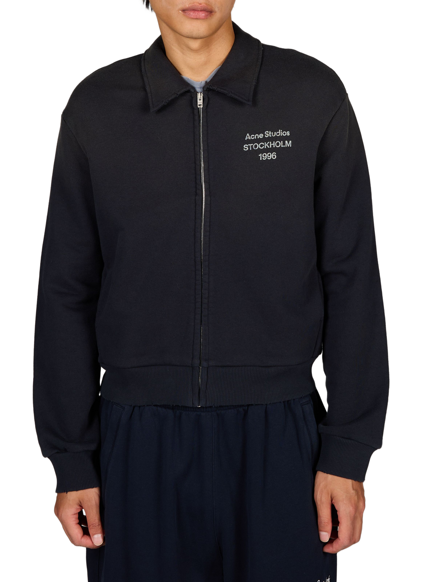 Sweat zippé en coton mélangé ACNE STUDIOS Noir
